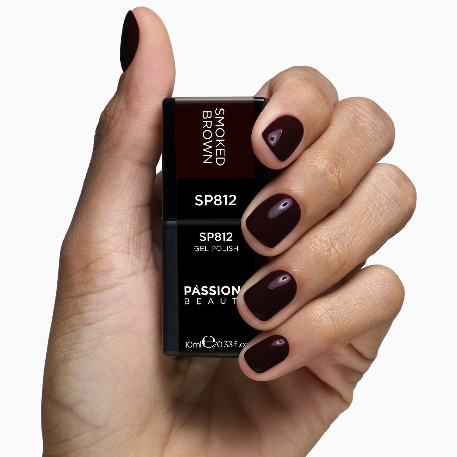 Vernis semi-permanent SP812 Smoked Brown - Vernis semi-permanent brun très foncé tirant sur le violet - détail 2