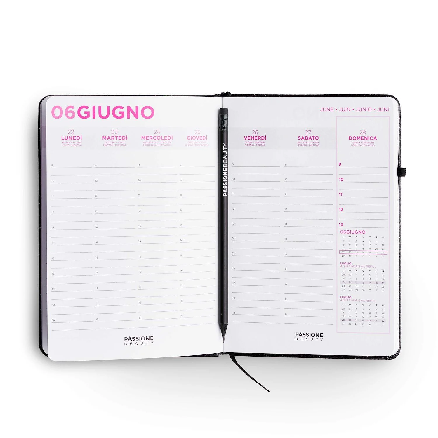 Weekly Planner - 2026  - Wochenkalender 2026 mit schwarzem Glitzer-Einband - Detail 1