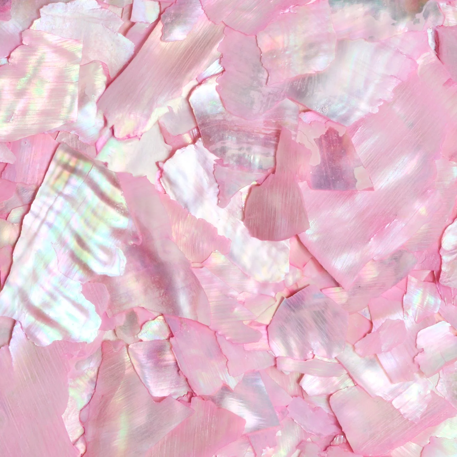 Pink Crushed Shell - Pink mother of pearl flakes for nail decoration - detail 1