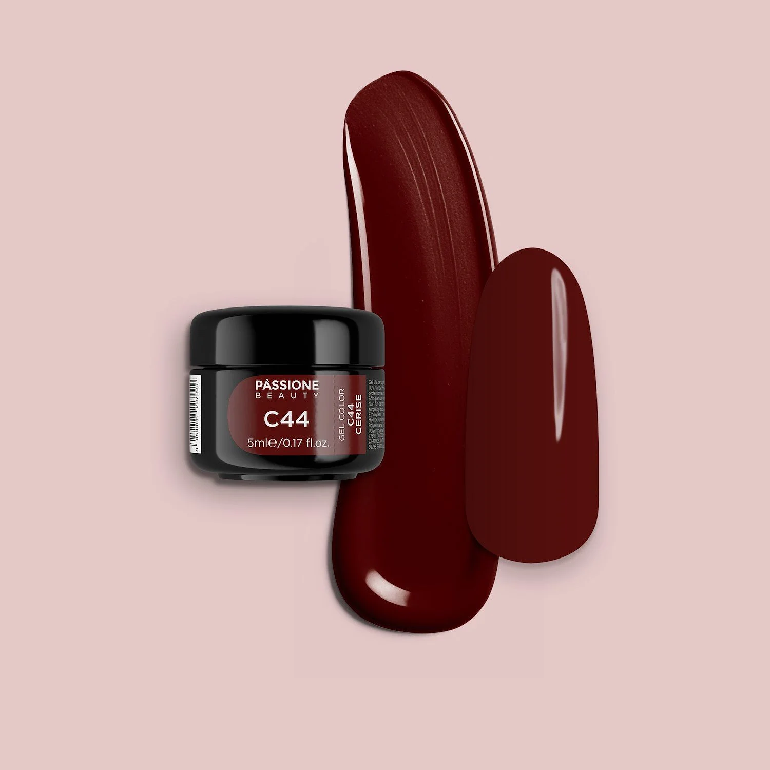 Gel Color C44 Cerise - Gel color rojo cereza-bordeos
