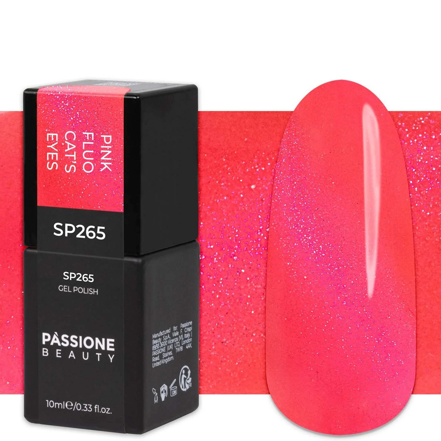 Gel Nail Polish GP265 Pink Fluo Cat's Eyes  - Neon Pink Gel Polish