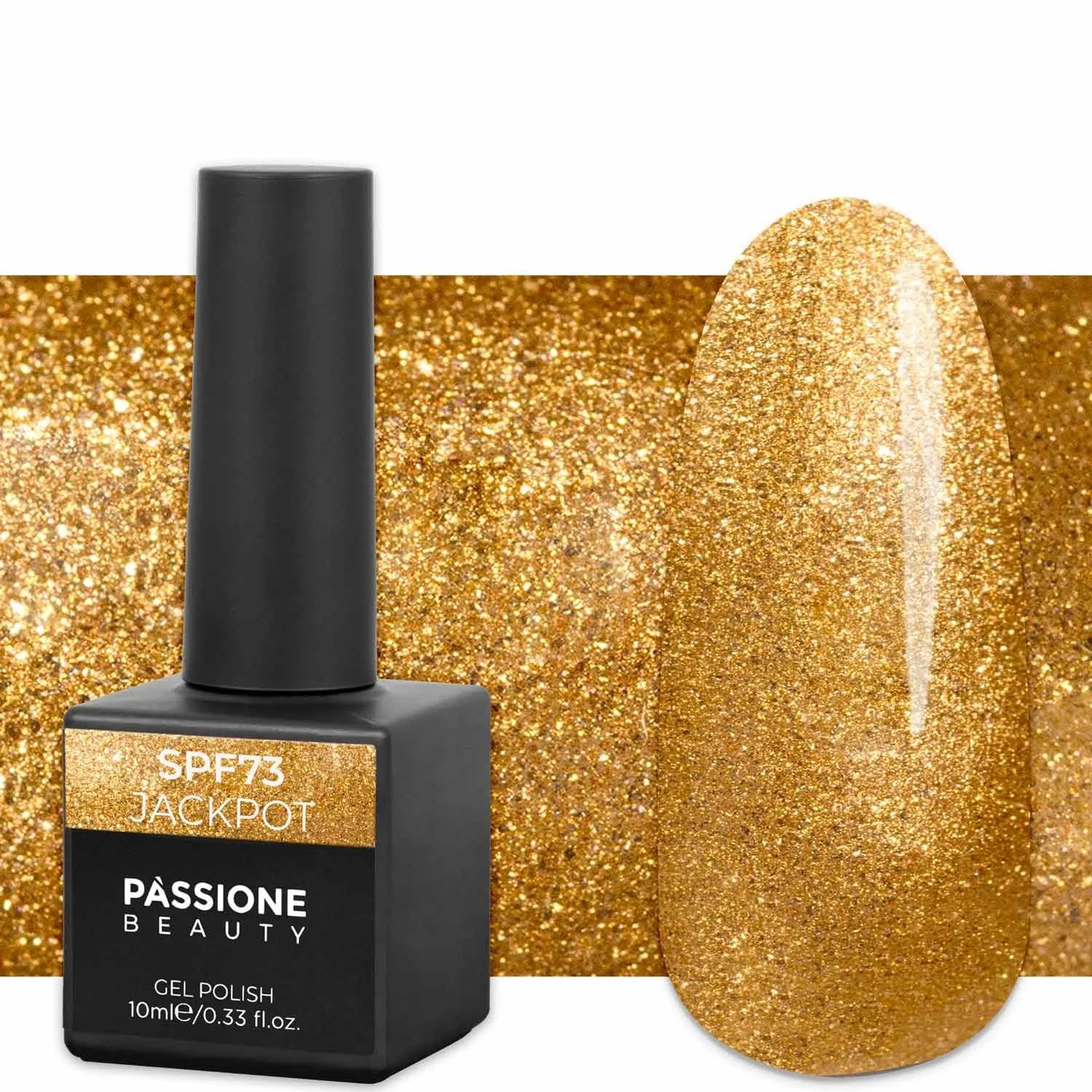 Gel Nail Polish GPF73 Jackpot  - GPF73 Jackpot gel polish, bright gold