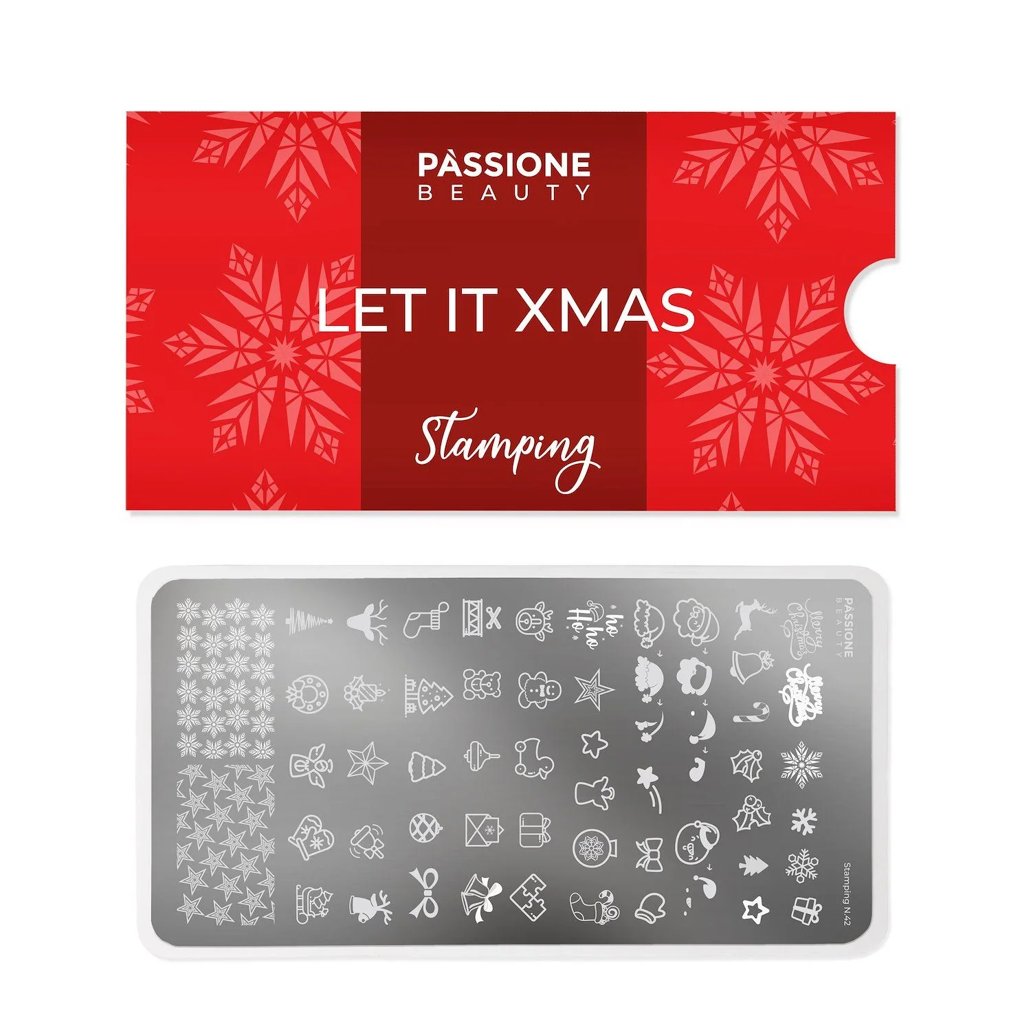 Let It Xmas - Stamping Plate - Stamping plate with Christmas-themed nail decorations - detail 1