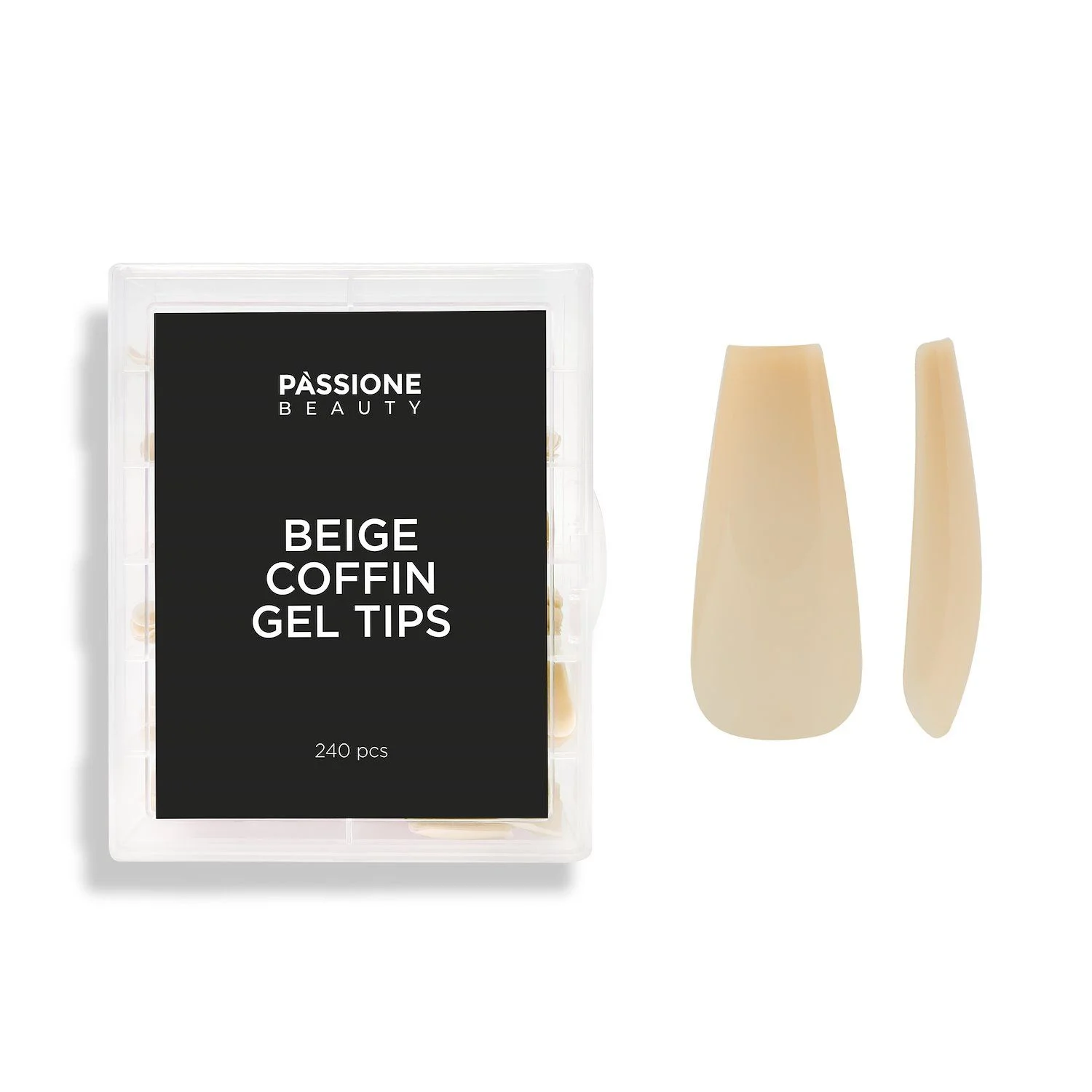 Gel Tip Ballerina-Form Beige 240 Stk. - Ballerina-Form Soak-off-Gel-Tips beige