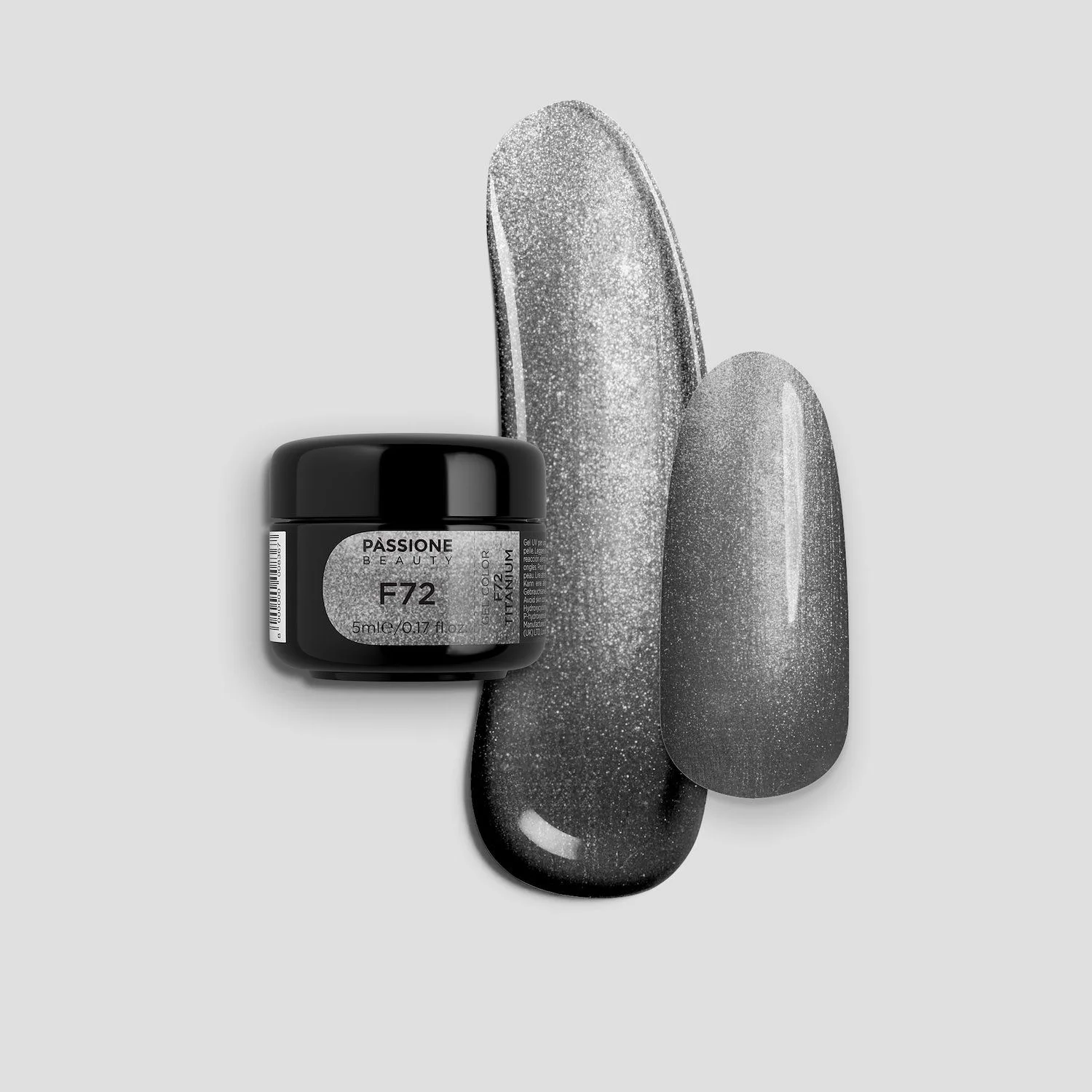 Gel colour F72 Titanium - Metal silver Self-sealingUV Gel Colour
