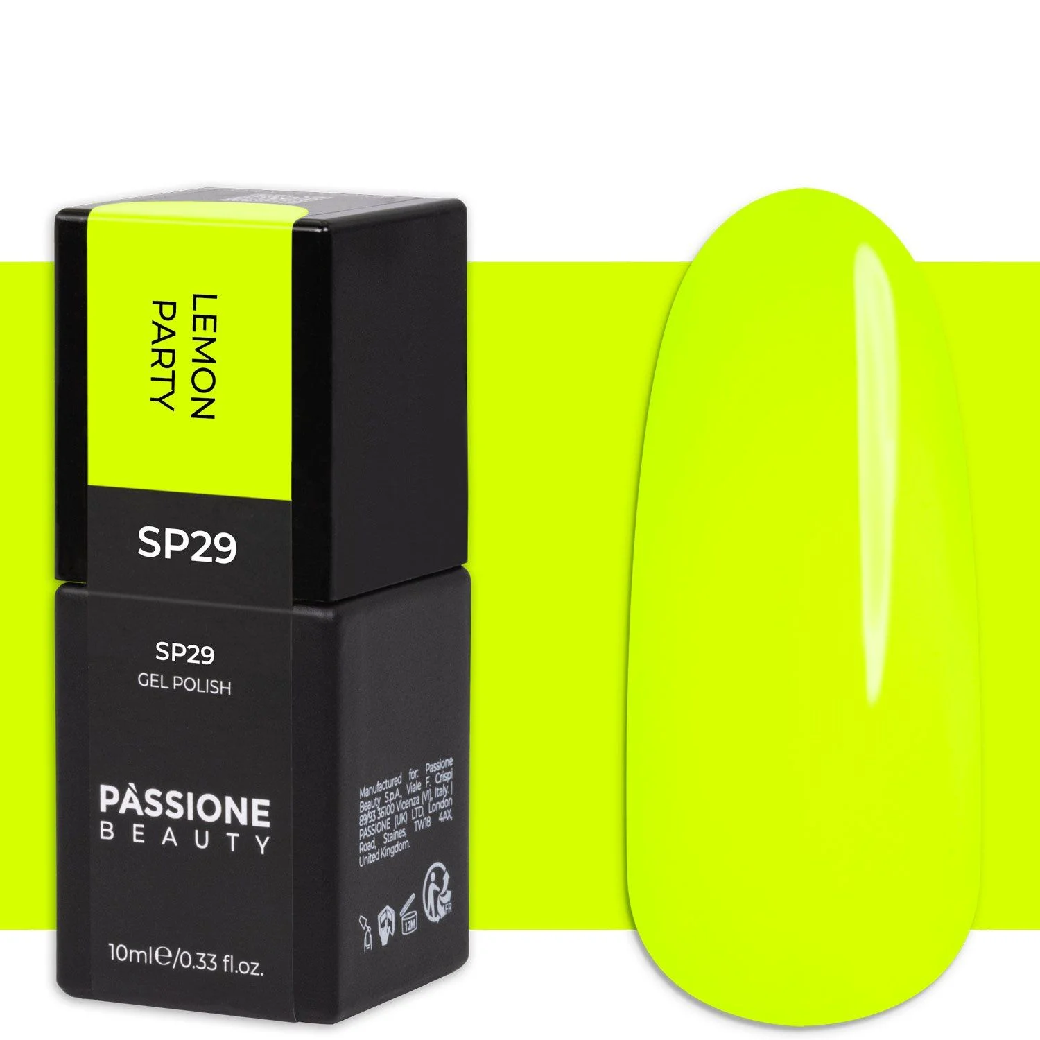 Gel Nail Polish GP29 Lemon Party  - Intense Fluorescent Yellow Gel Polish 