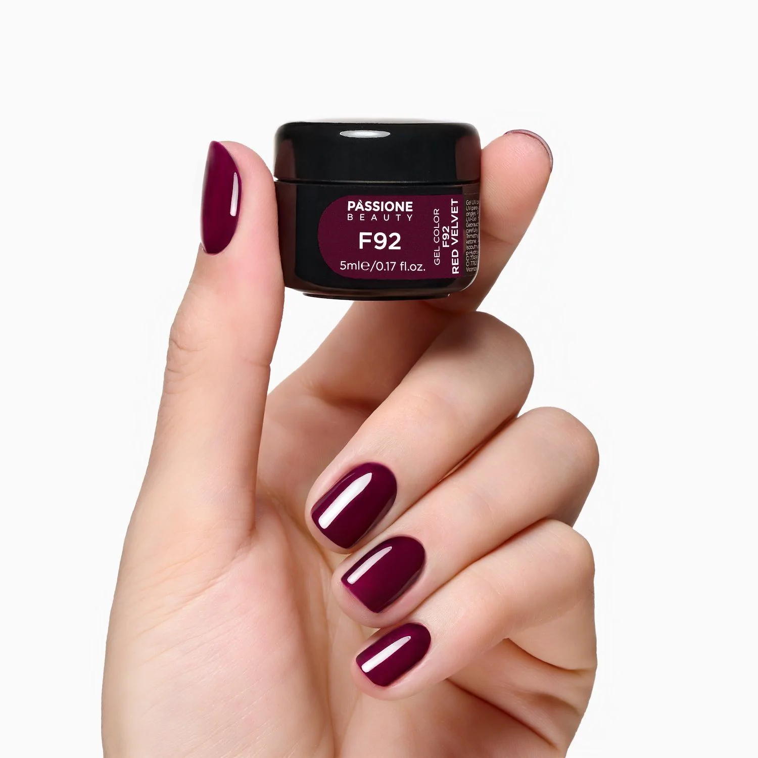 Gel Couleur F92 Red Velvet - Gel couleur auto-scellant bordeaux - détail 2