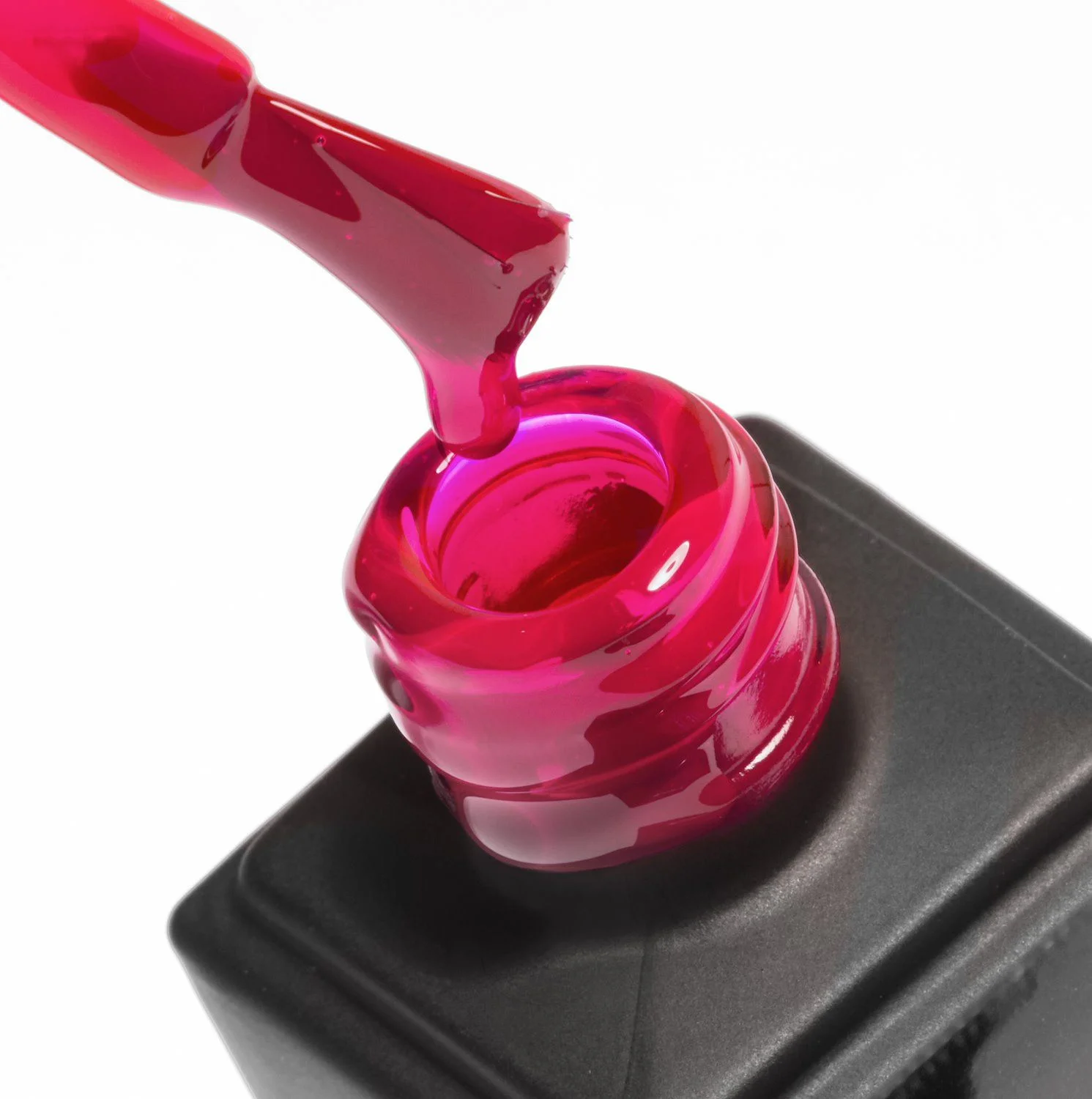 Fuchsia Fluo Gloss 15 ml - Top coat fucsia fluorescente efecto cristal sin capa de exceso - detalle 2