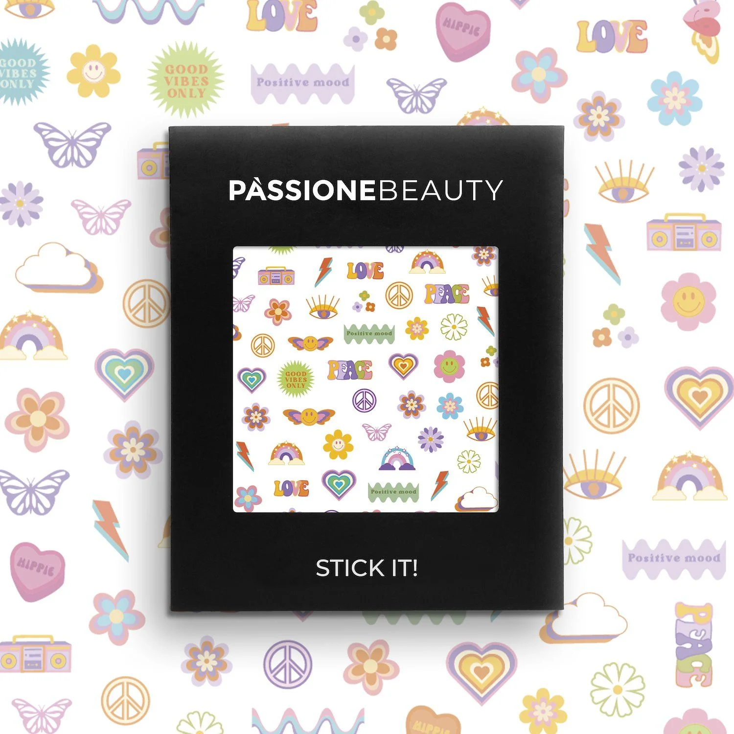 Woodstock - Nail Stickers - Hippie themed Nail Stickers 