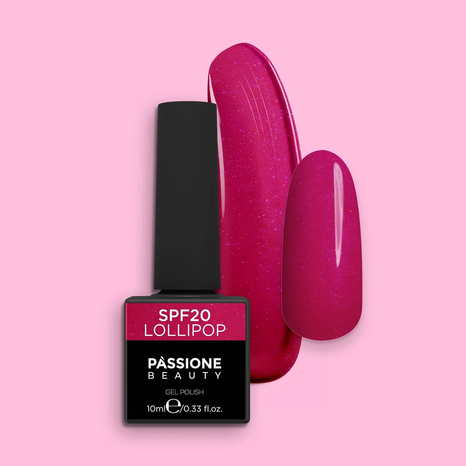 Esmalte Semipermanente EPF20 Lollipop - Esmalte semipermanente EPF20 Lollipop, fucsia oscuro, reflejos metálicos