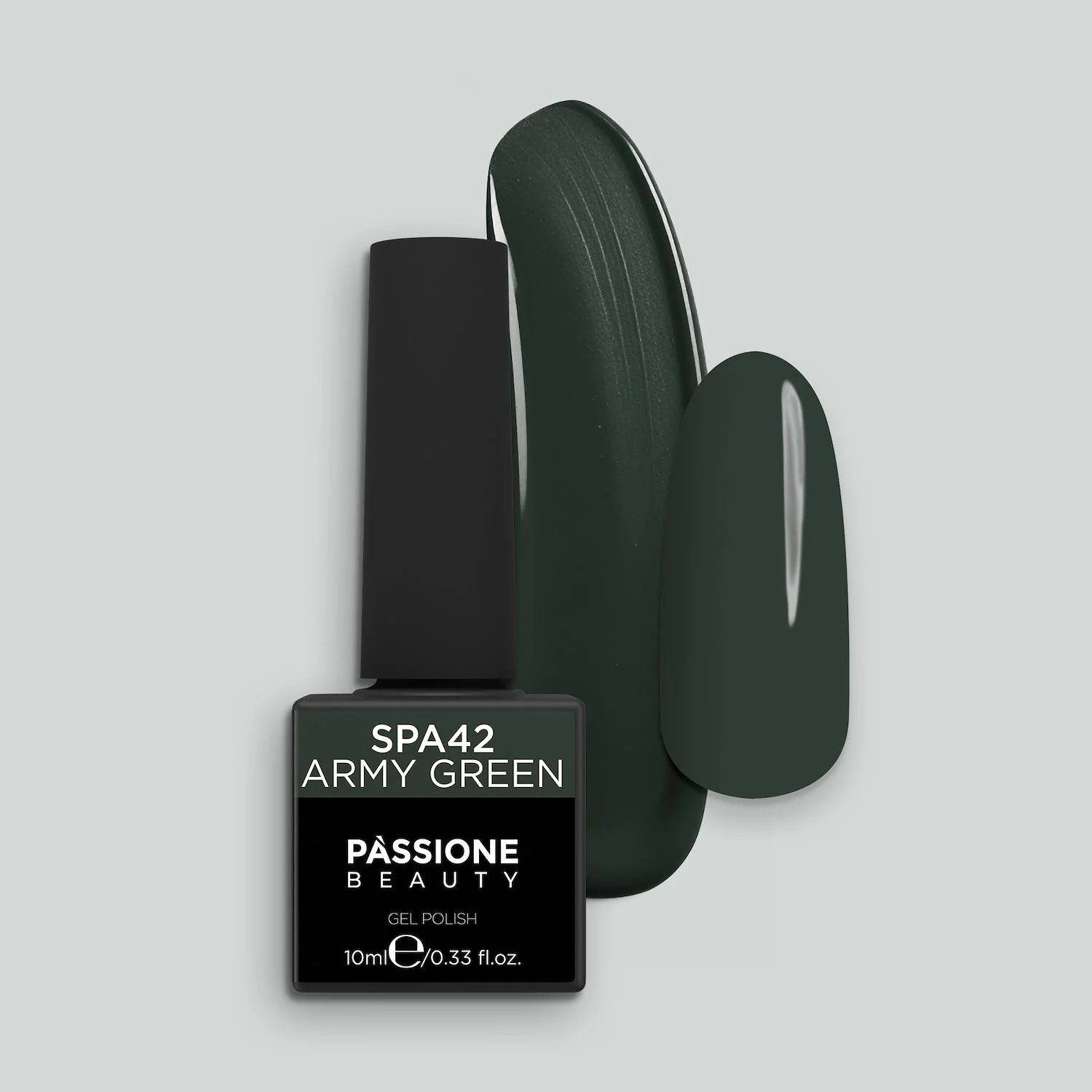 Esmalte Semipermanente EPA42 Army Green - Esmalte semipermanente EPA42 Army Green, camuflaje verde grisáceo