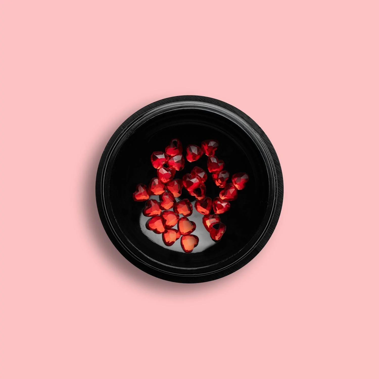 Red Hearts Gems - Strass pour ongles, couleur rouge en forme de cœur