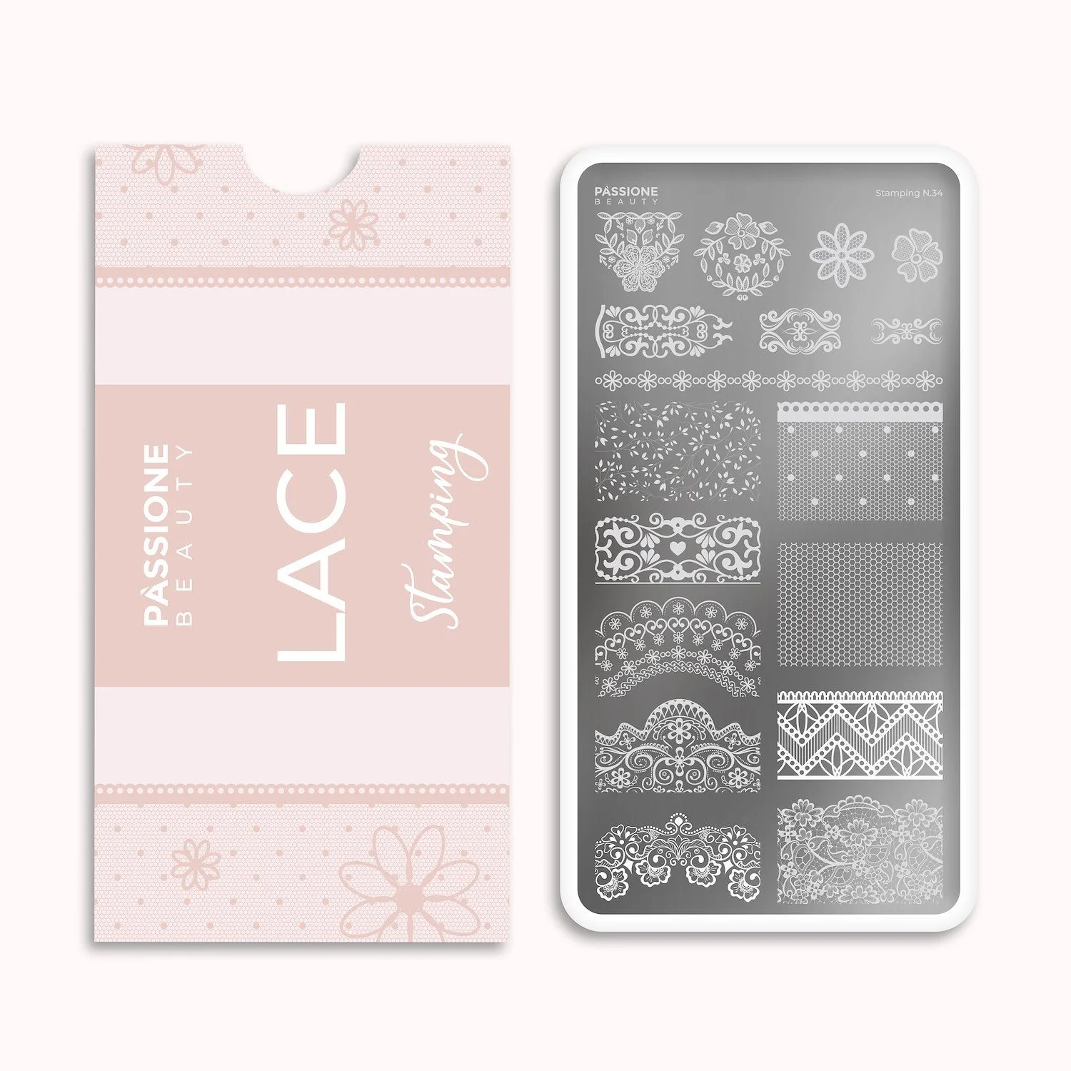 Lace – Stamping Plate - Stamping plate with lace patterns for nail decorations
