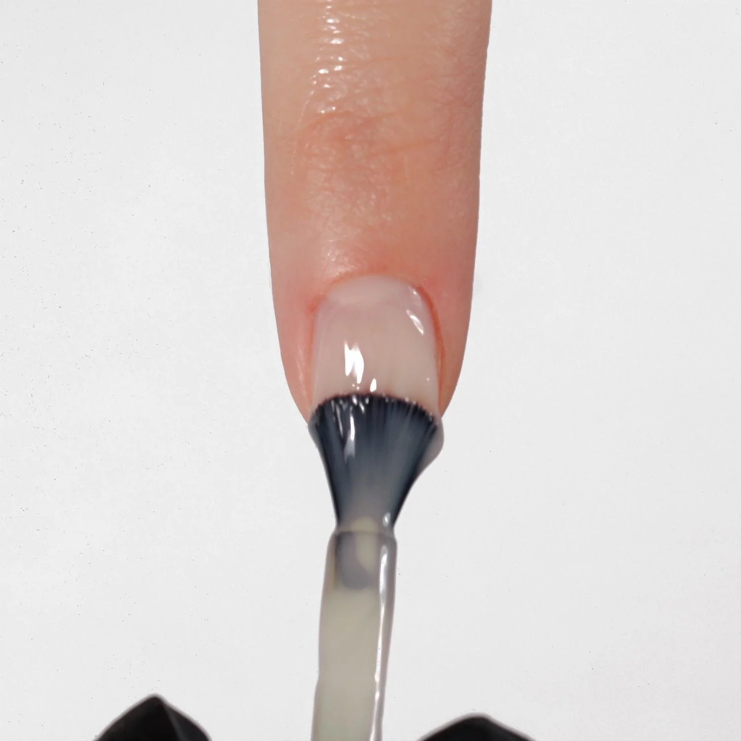 Application of Gel Nail Polish SP659 Milky Soft Almond