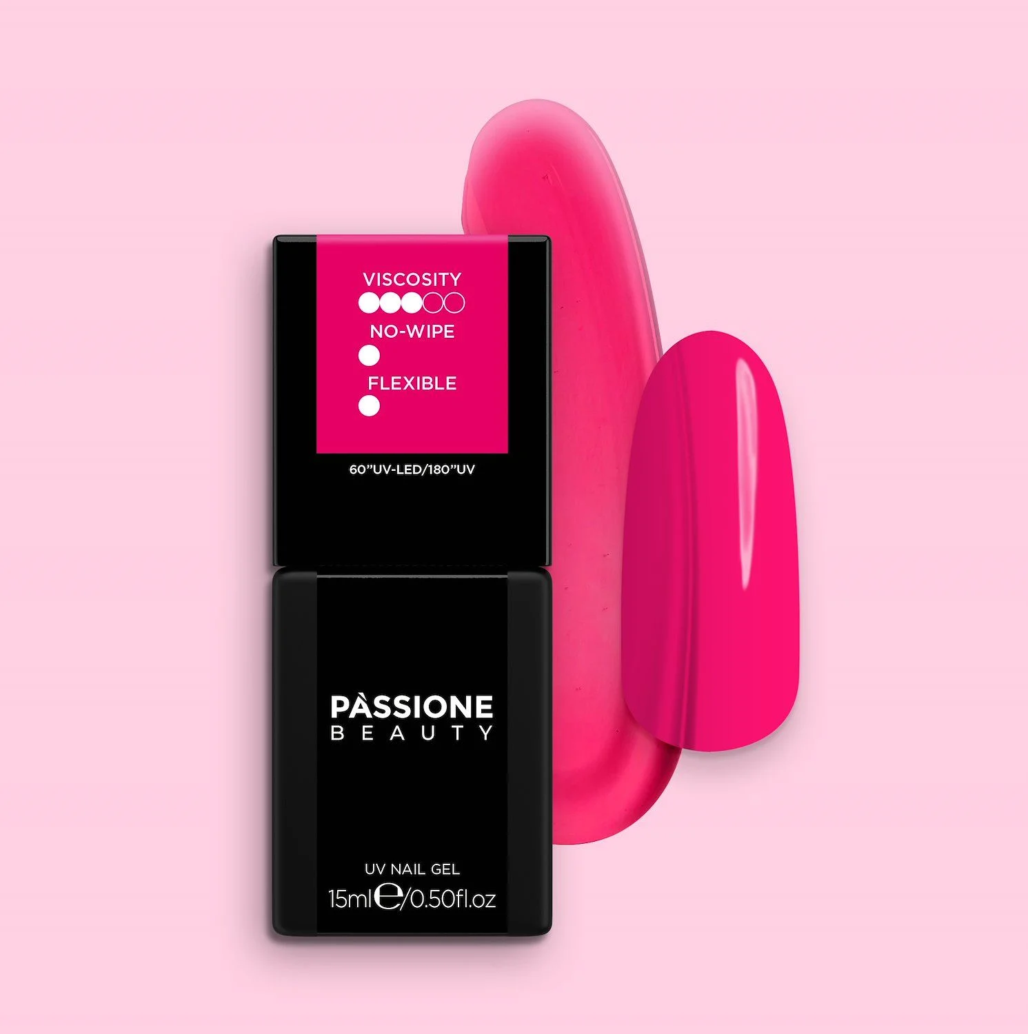 Fuchsia Fluo Gloss 15 ml - Top coat fucsia fluorescente efecto cristal sin capa de exceso