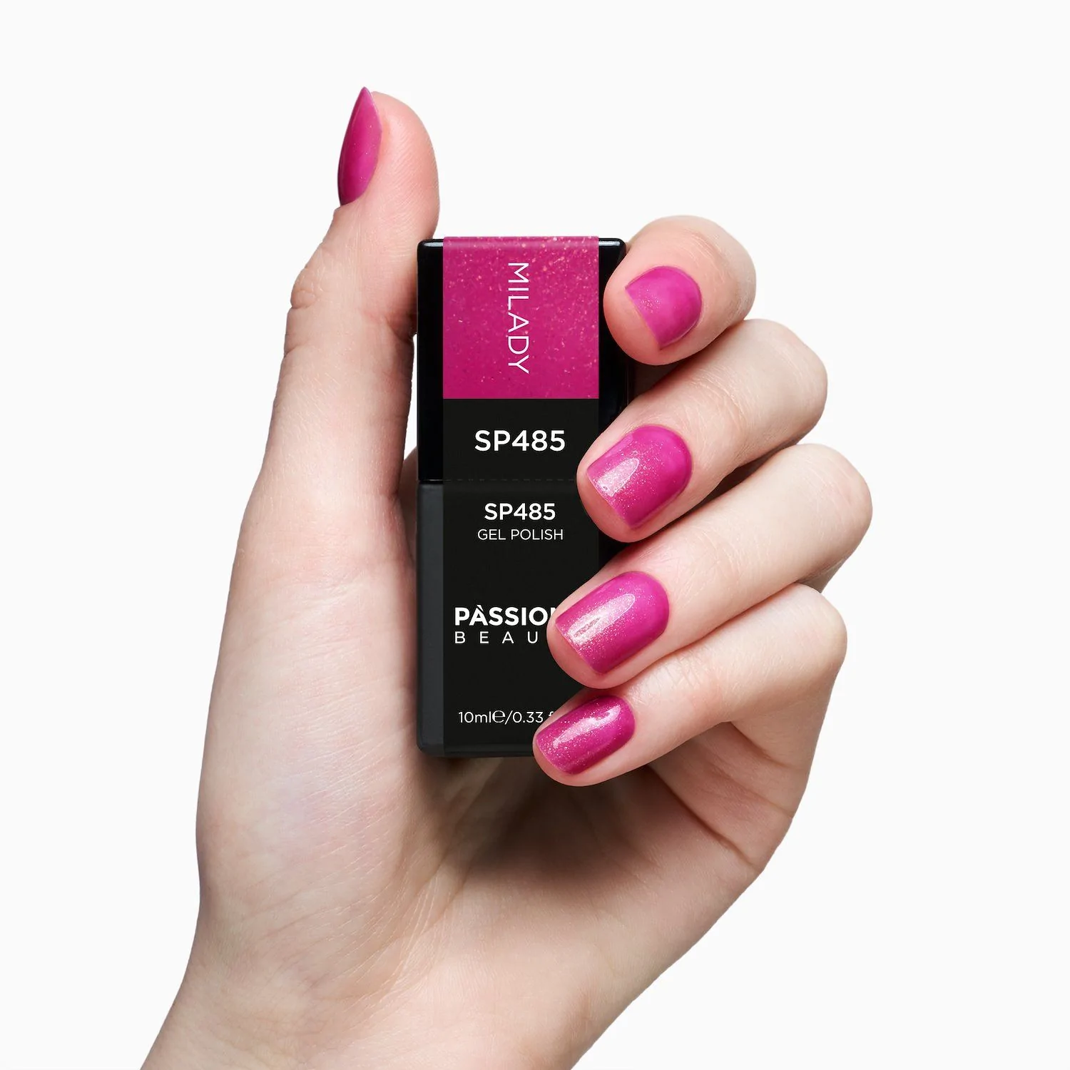 UV-Nagellack SP485 Milady - UV-Nagellack Magenta mit goldenen Micro-Glitzern - Detail 2