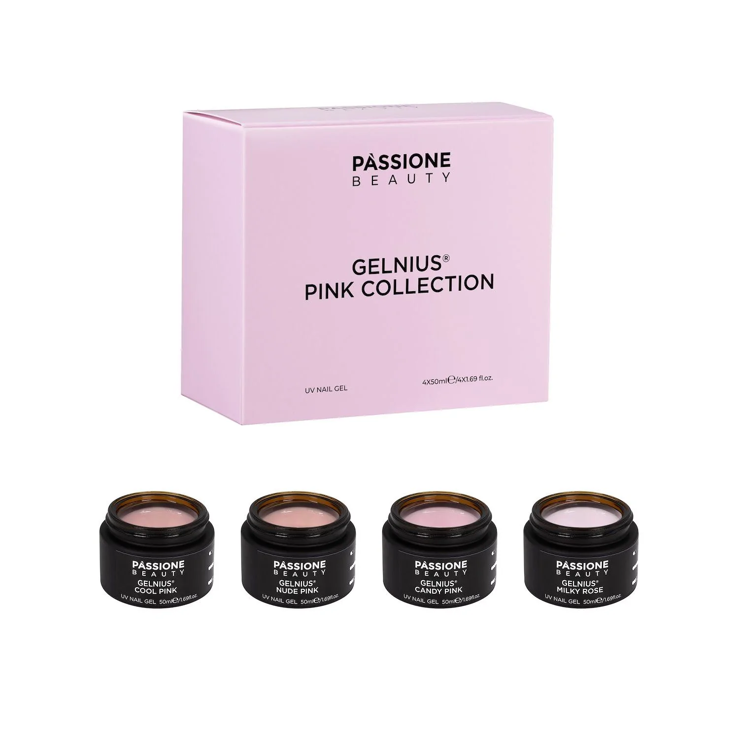 Kit GELNIUS® Pink Collection 50 ml - Coffret de gels constructeurs roses 2 en 1