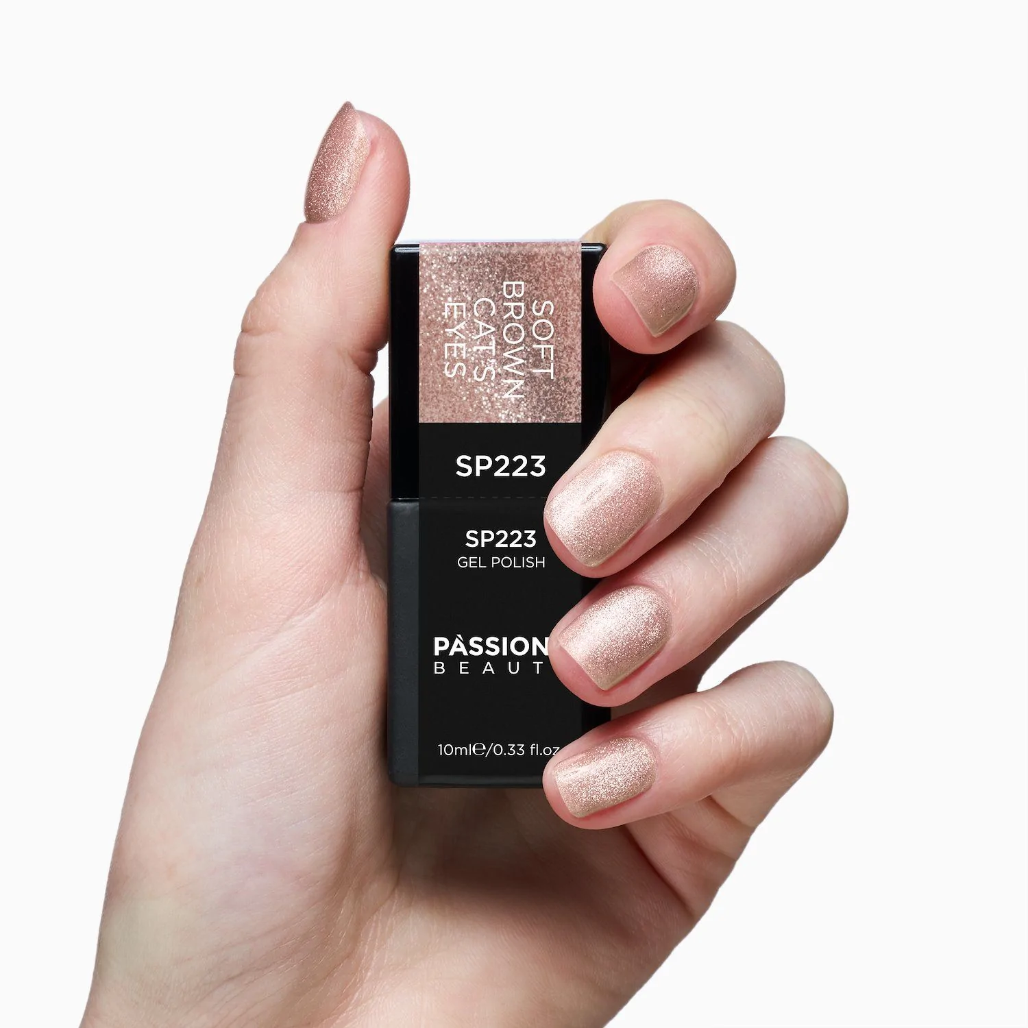 UV-Nagellack SP223 Soft Brown Cat Eye - UV-Nagellack Rosa Nude Cat-Eye-Effekt - Detail 1