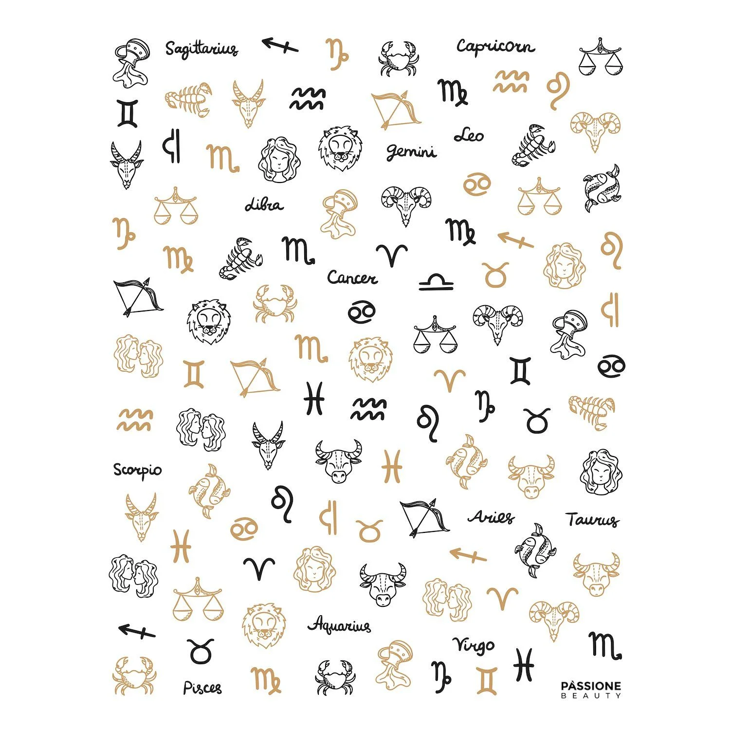 Sky Signs - Nail Stickers - Star Signs themed nail stickers - detail 1