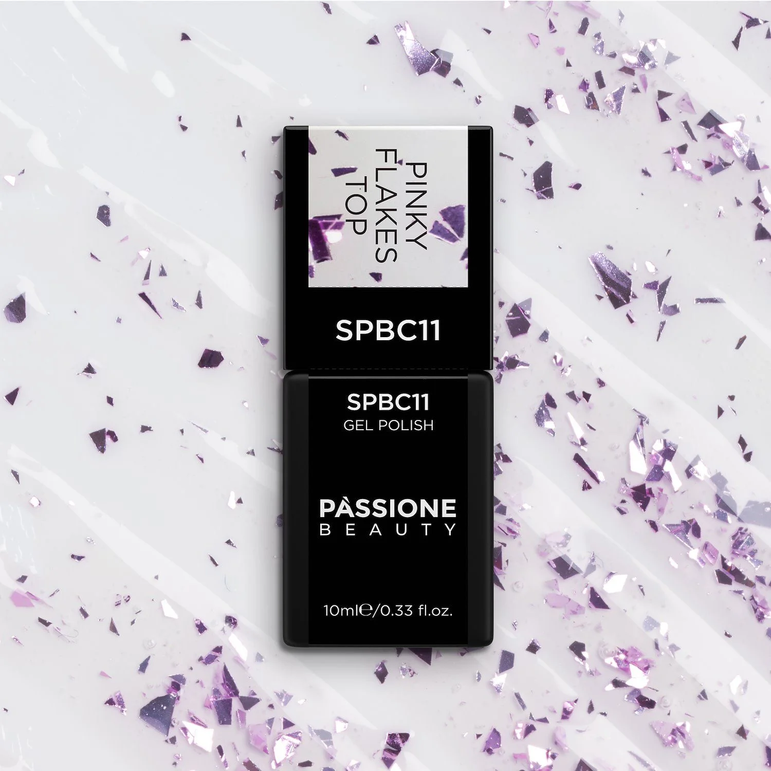 Pinky Flakes Top 10 ml - Finish senza dispersione con flakes  - dettaglio 2