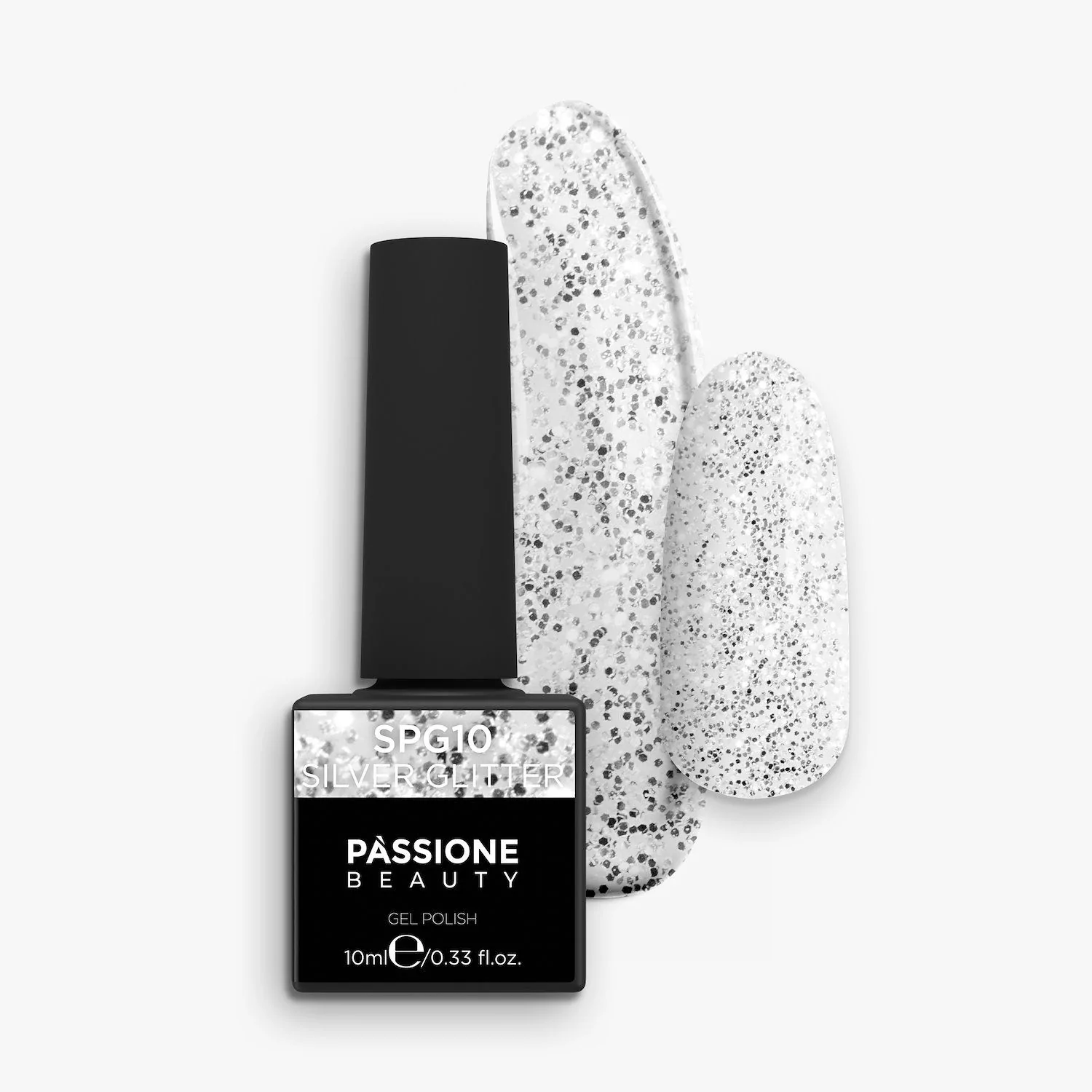 UV Nagellack SNG10 Silver Glitter - UV Nagellack in transparent mit silber Glitter