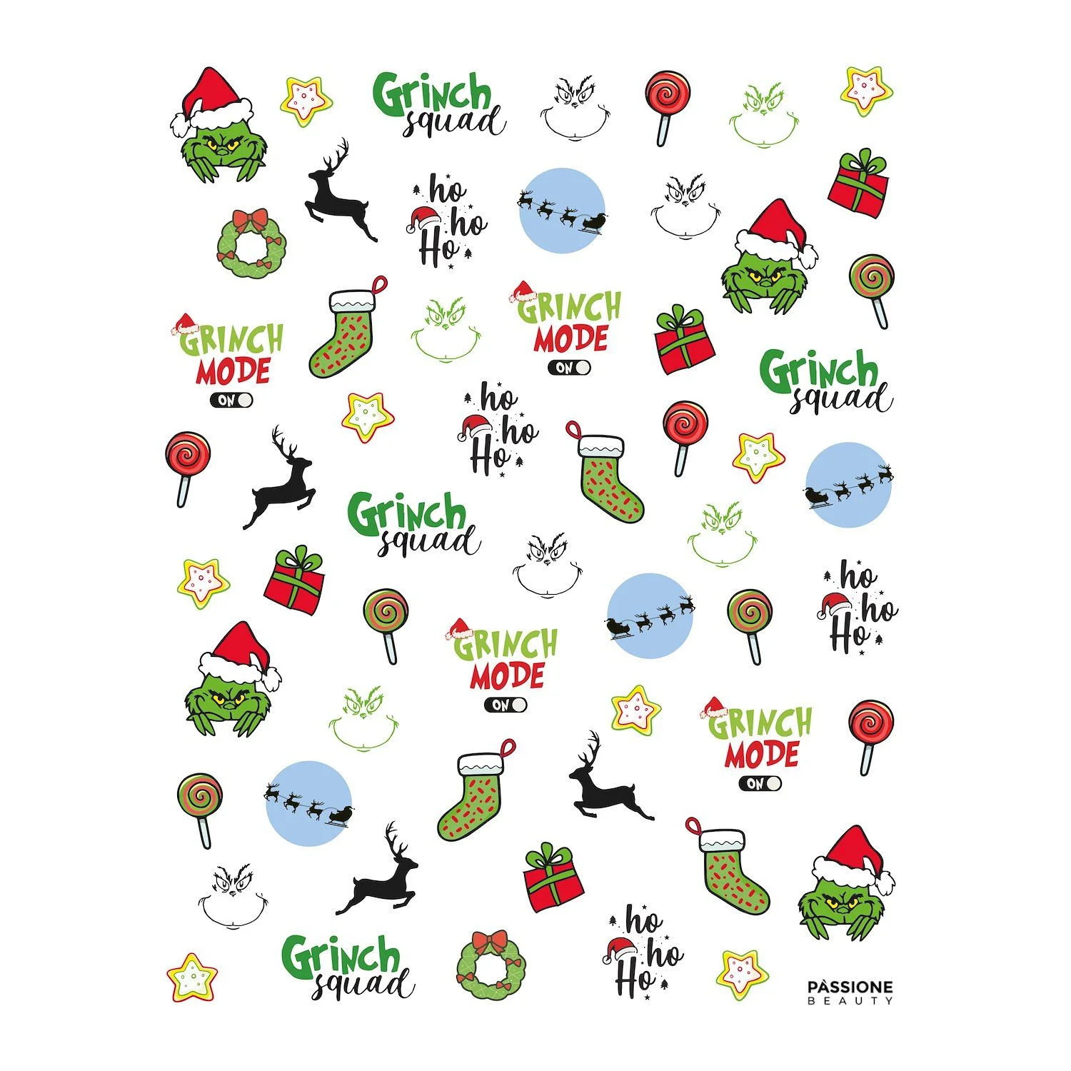 Grinch Squad - Nail Stickers - Christmas-themed nail stickers - detail 1