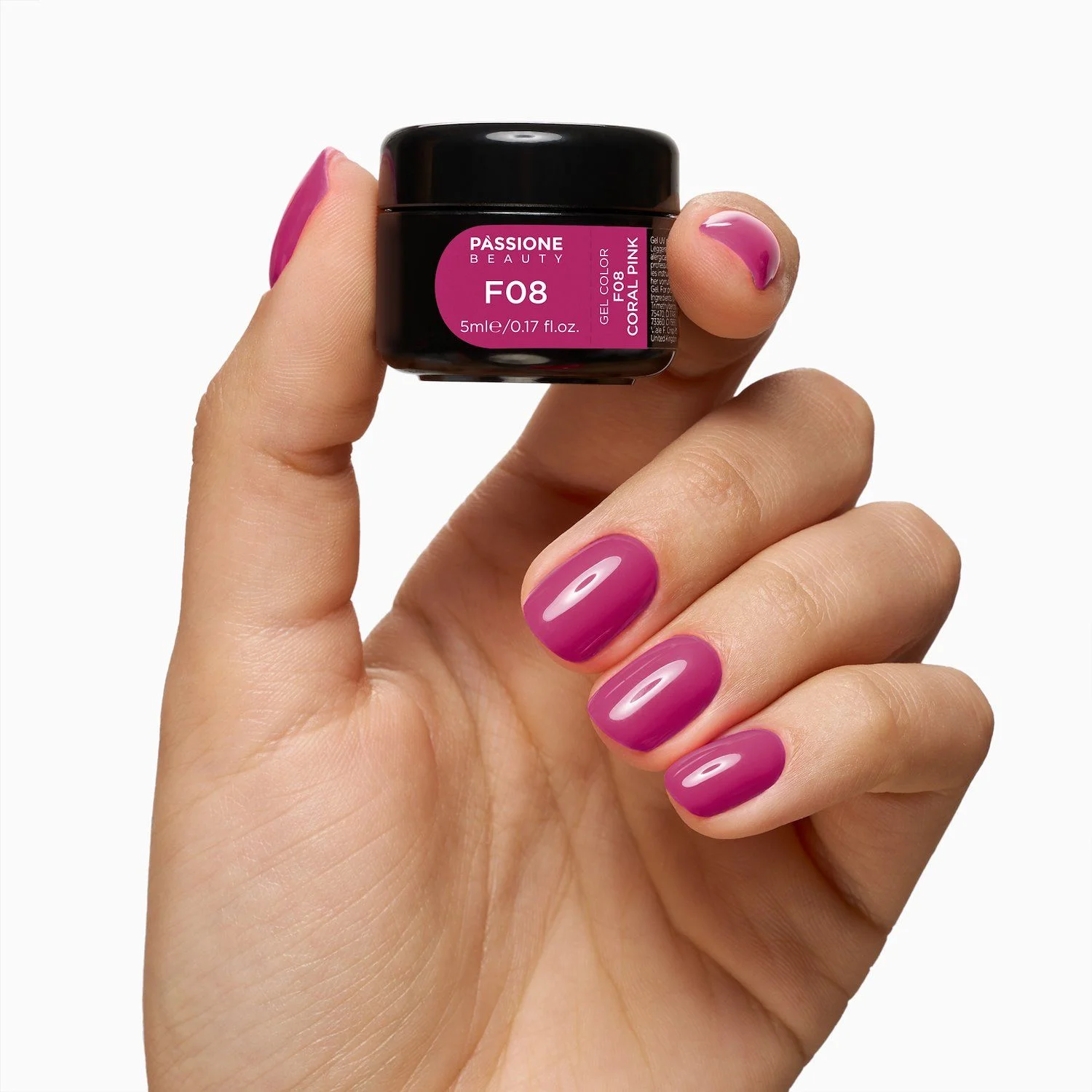 Gel Couleur F08 Coral Pink - Gel couleur auto-scellant rose corail audacieux - détail 3