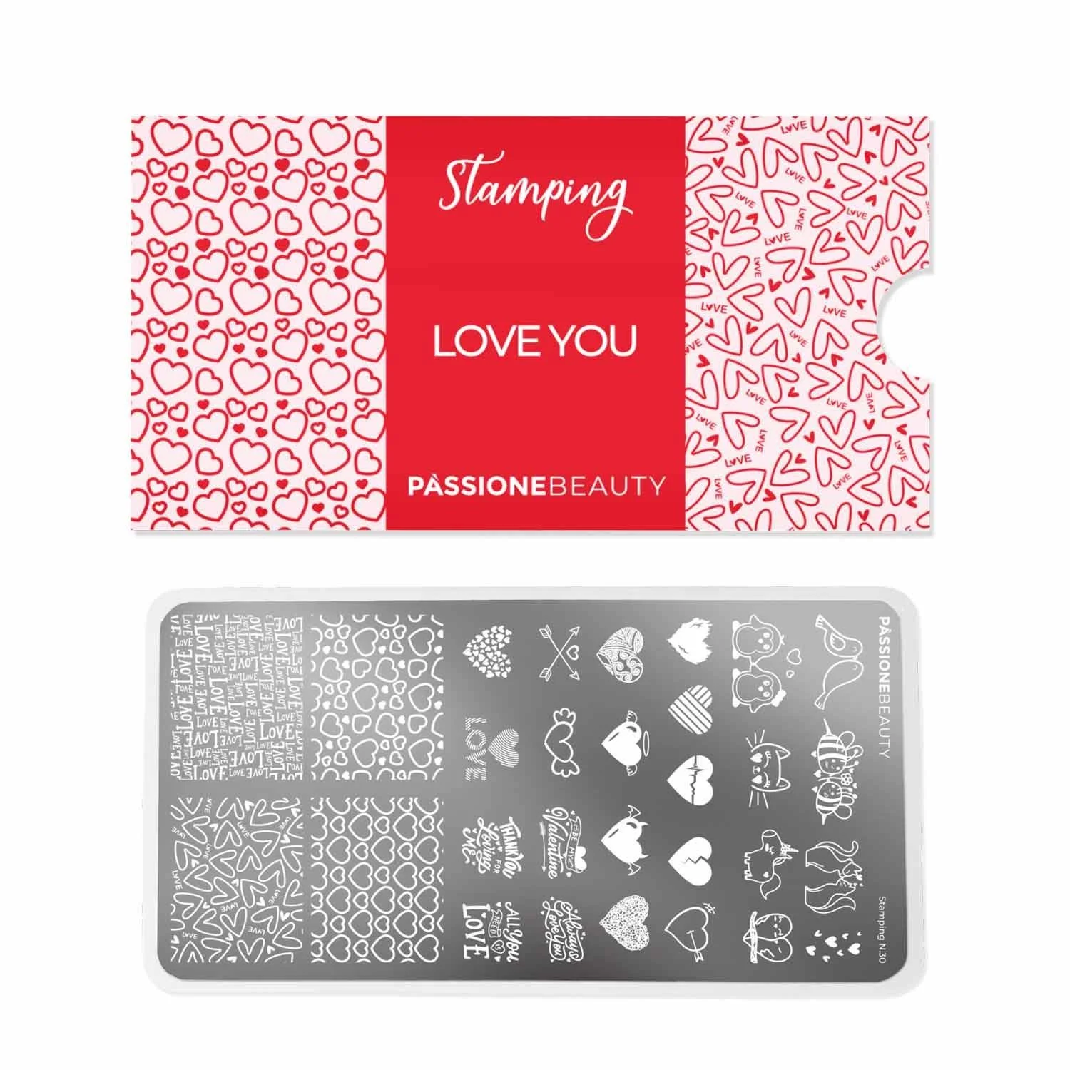 Love You - Stamping Plate - Nail stamping plate, Valentine's Day - detail 1