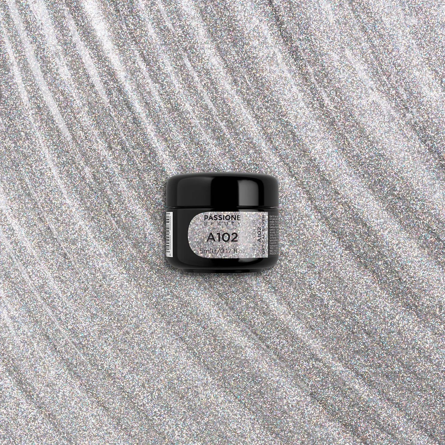 Gel colour A102 Optical Silver - Holo Silver UV Gel Colour  - detail 3