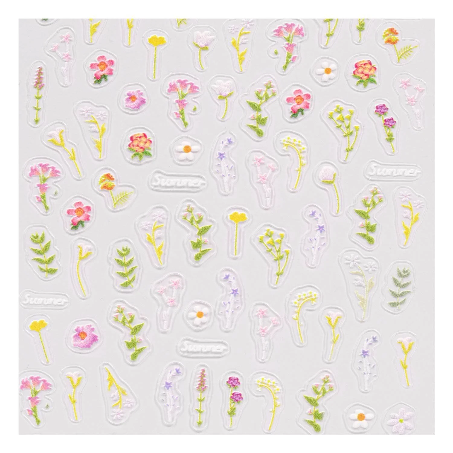 Bloom - 3D Nail Stickers - 3D flower-themed nail stickers - detail 1