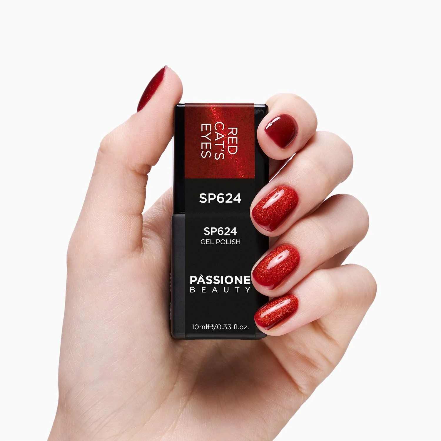 Vernis semi-permanent SP624 Red Cat Eye - Vernis semi-permanent rouge effet cat's eyes - détail 2