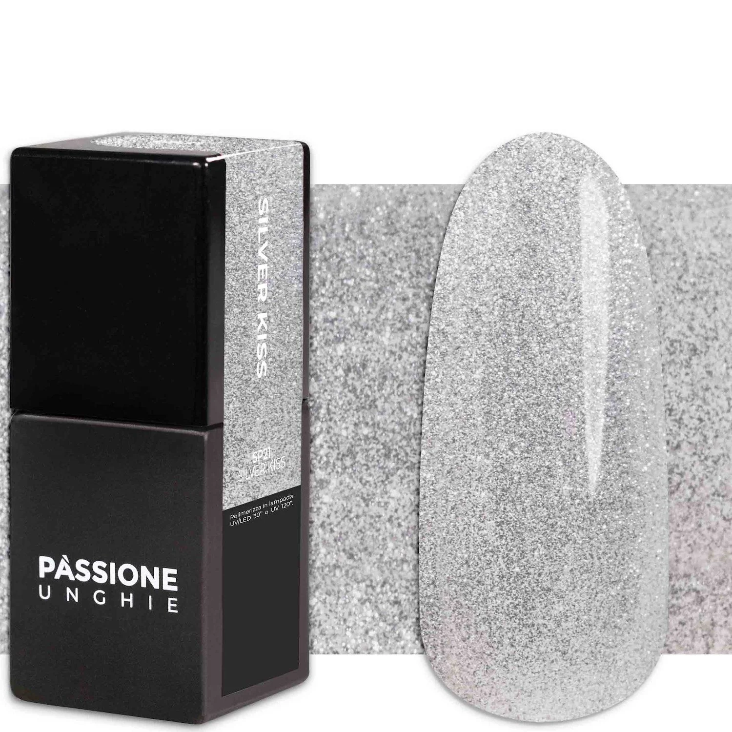 Gel Nail Polish GP21 Silver Kiss - Silver Gel Polish
