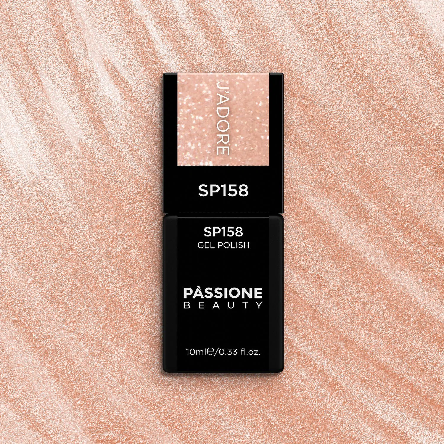 Gel Nail Polish SP158 J'Adore - Nude Pink Gel Polish with Silver Micro-glitter - detail 3