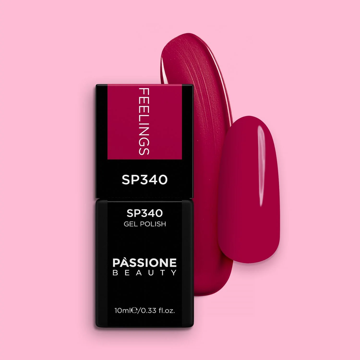 Smalto semipermanente SP340 Feelings - Colore semipermanente magenta scuro