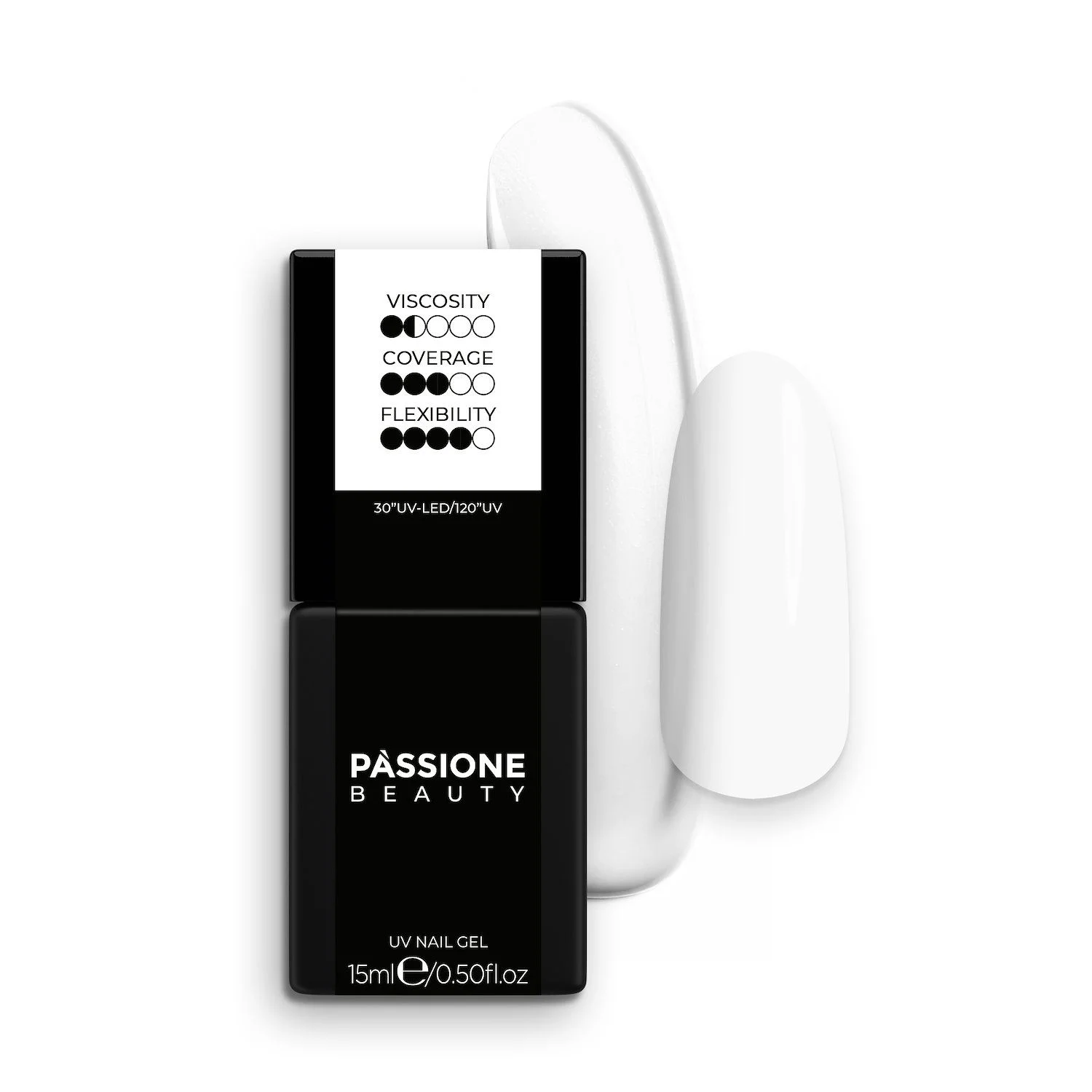 HD Base Milky White 15 ml - Base Rubber Semi-permanente Blanc laiteux 15 ml