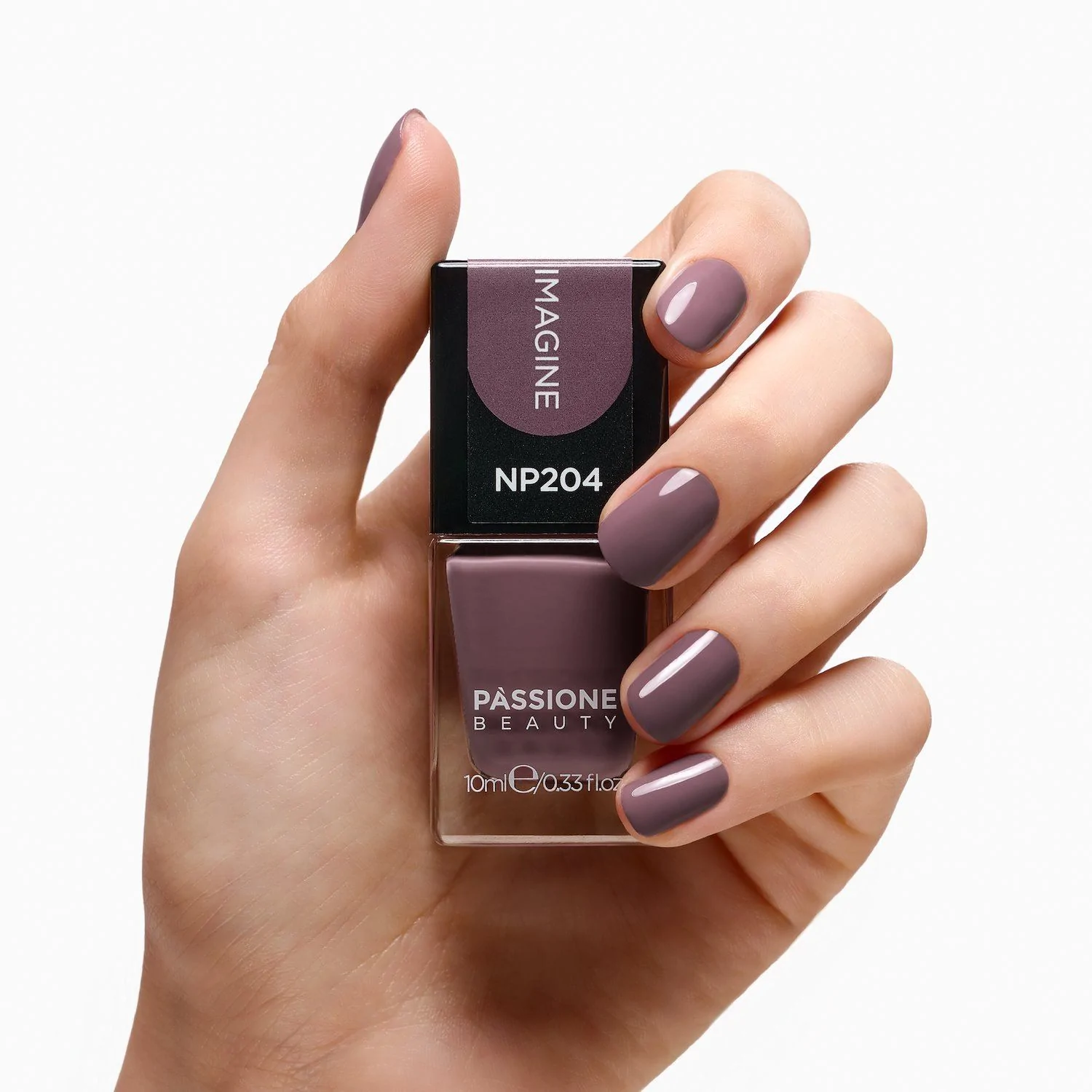 Nagellack NP204 Imagine - Malvenfarbener Nagellack mit Grautönen - Detail 3