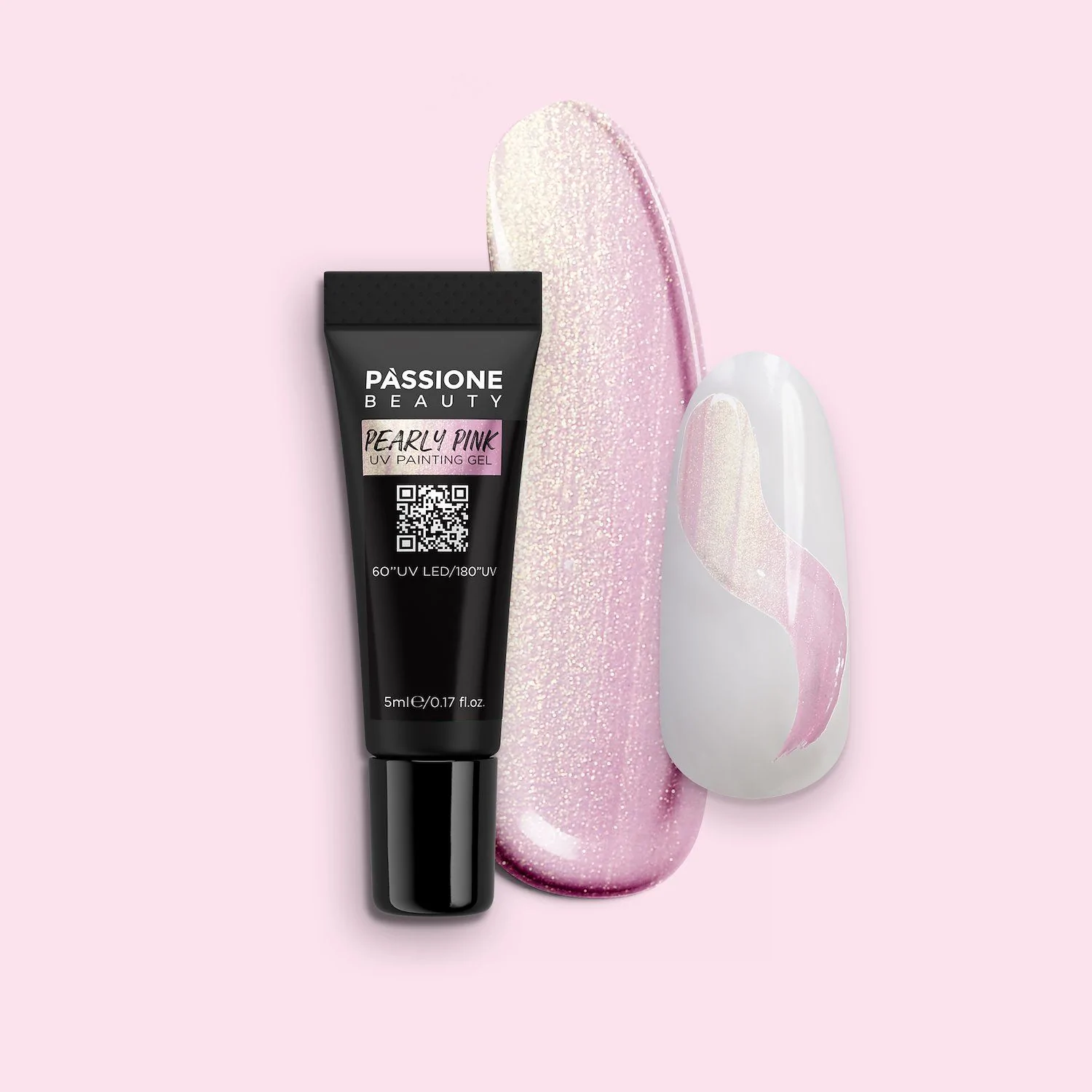 Pearly Pink UV Painting Gel - Pearly Pink UV gel painting rosa nacarado dorado
