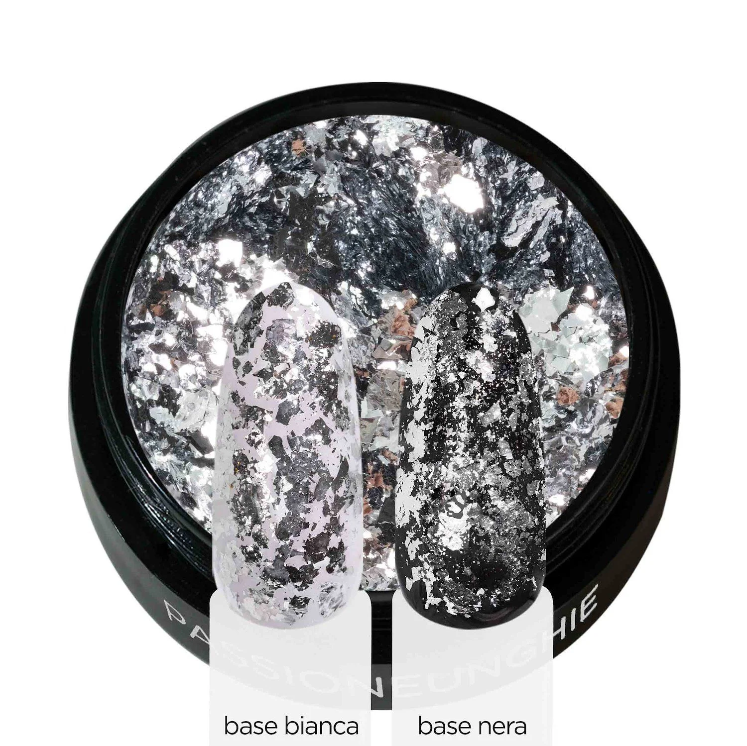 Silver Flakes - Silver nail art glitter flakes