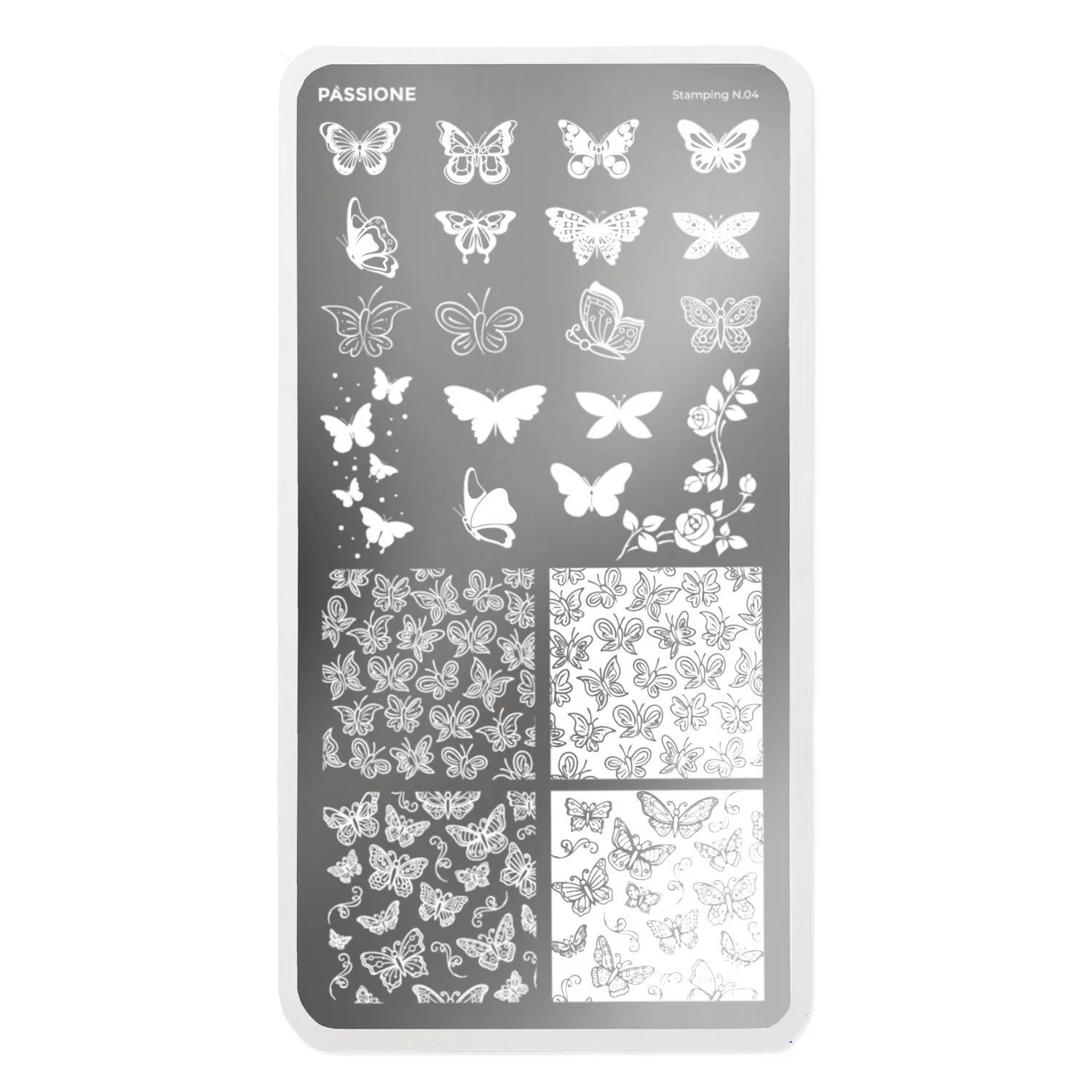 Butterfly - Stamping Plate - Nail stamping plate for nail art with butterflies