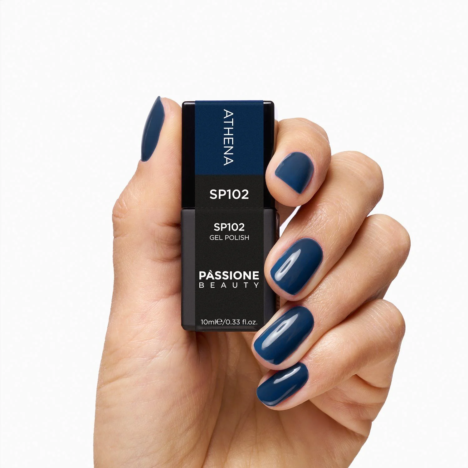 UV Nagellack NL102 Athena - UV Nagellack in Stahlblau - Detail 3