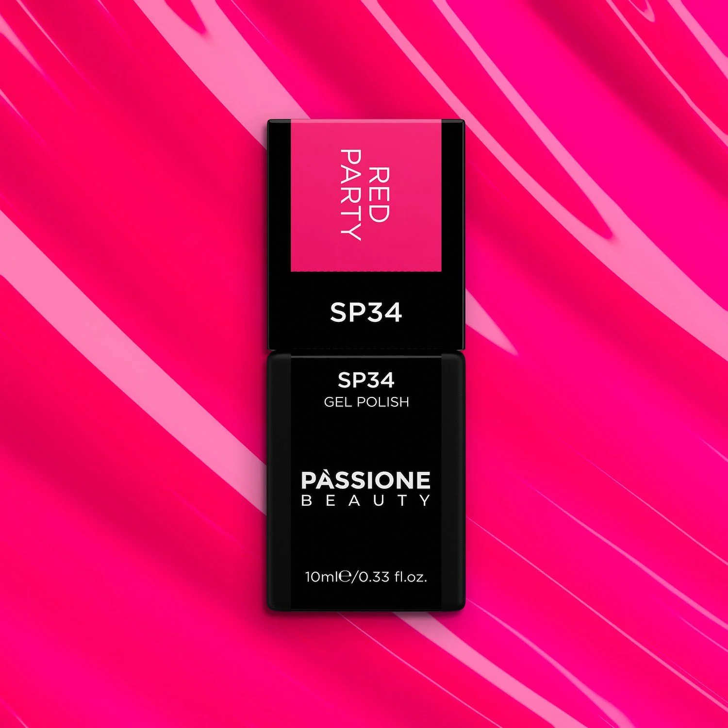 Gel Nail Polish GP34 Red Party  - Fluorescent Fuchsia Gel Polish - detail 3