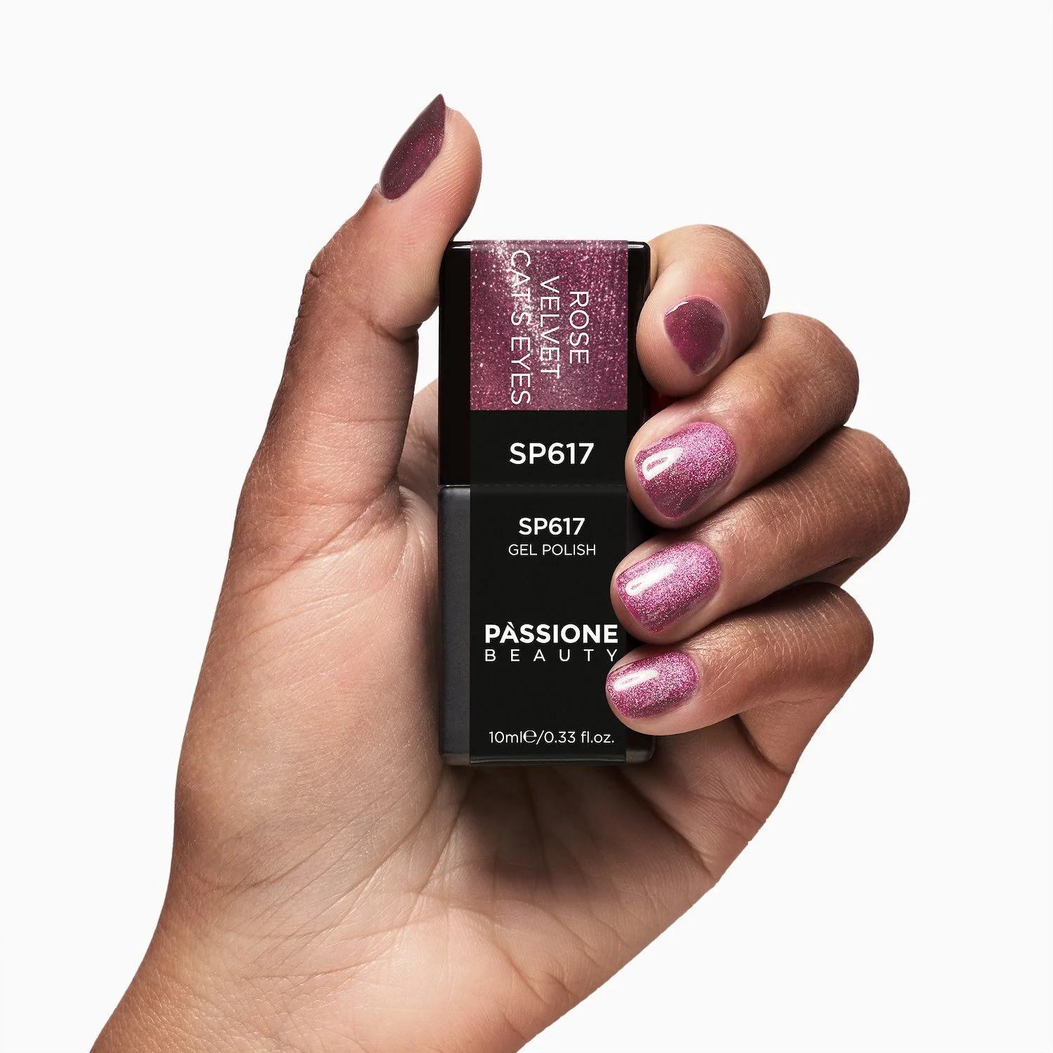 Gel Nail Polish SP617 Rose Velvet Cat Eye - Mauve Gel Polish with Cat Eye Effect - detail 3