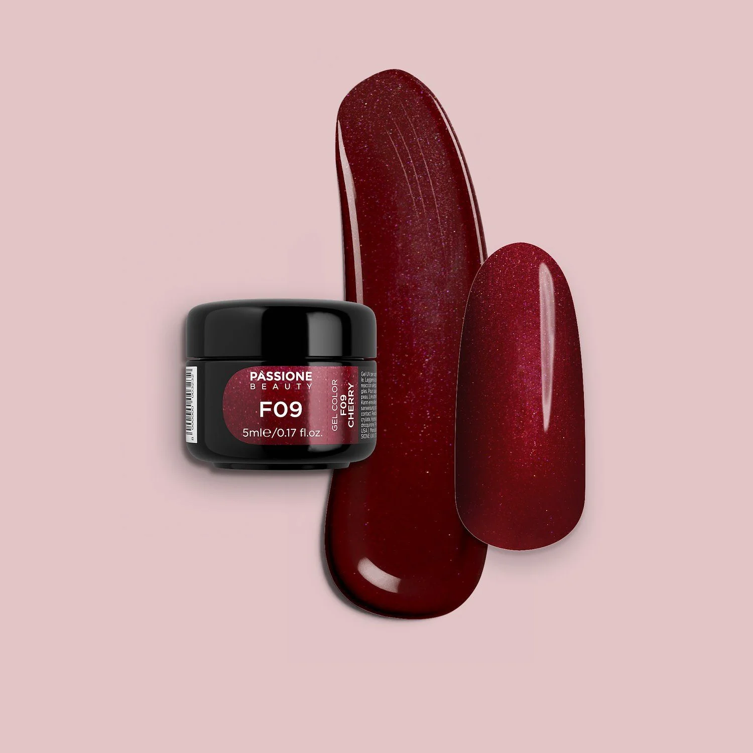 Gel Color F09 Cherry - Gel color burdeos brillante autosellante 