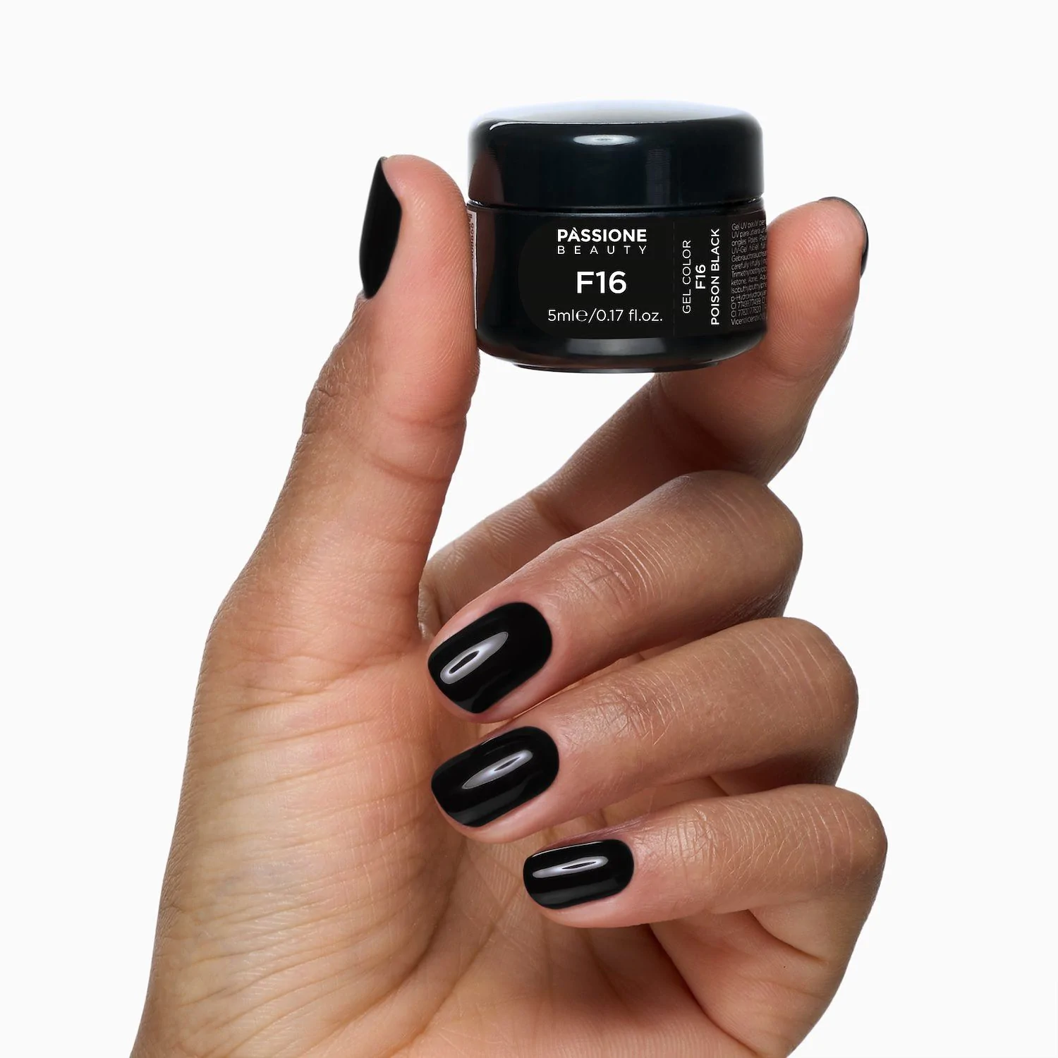 Gel colour F16 Poison Black - BlackSelf-sealing UV Gel Colour - detail 1