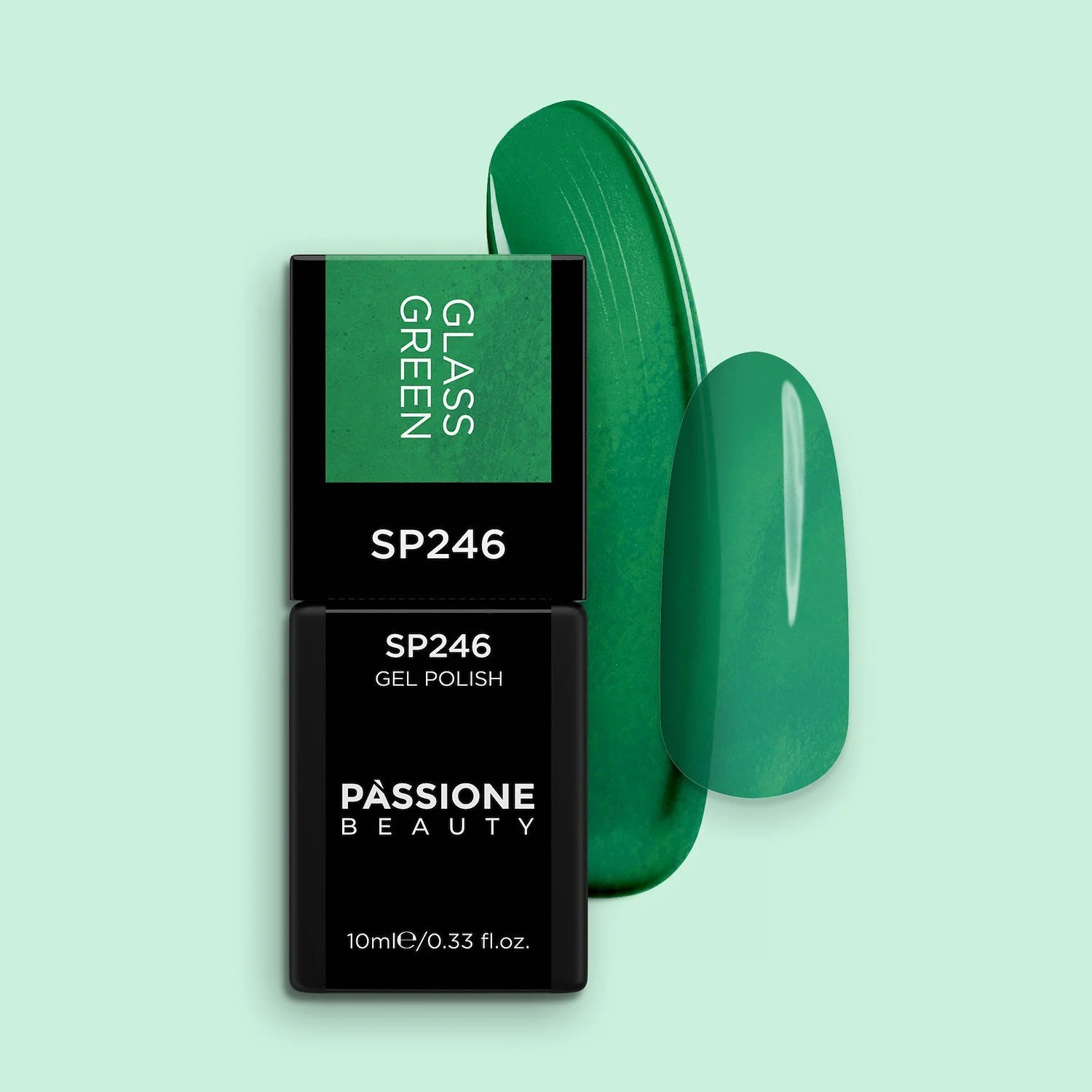 Gel Nail Polish GP246 Glass Green  - Semi-transparent Green Gel Polish