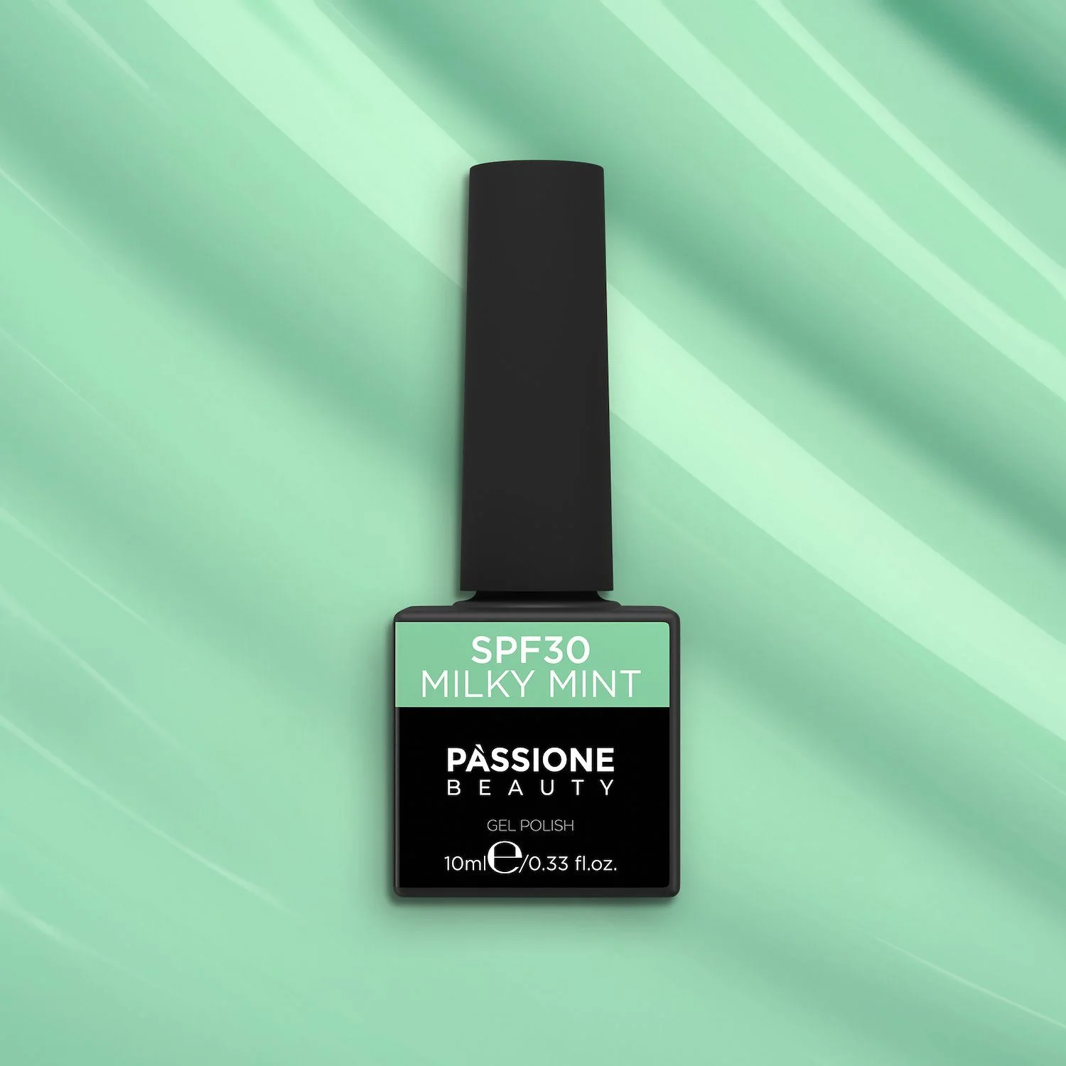 Gel Nail Polish GPF30 Milky Mint  - GPF30 Milky Mint gel polish, delicate pastel green - detail 2