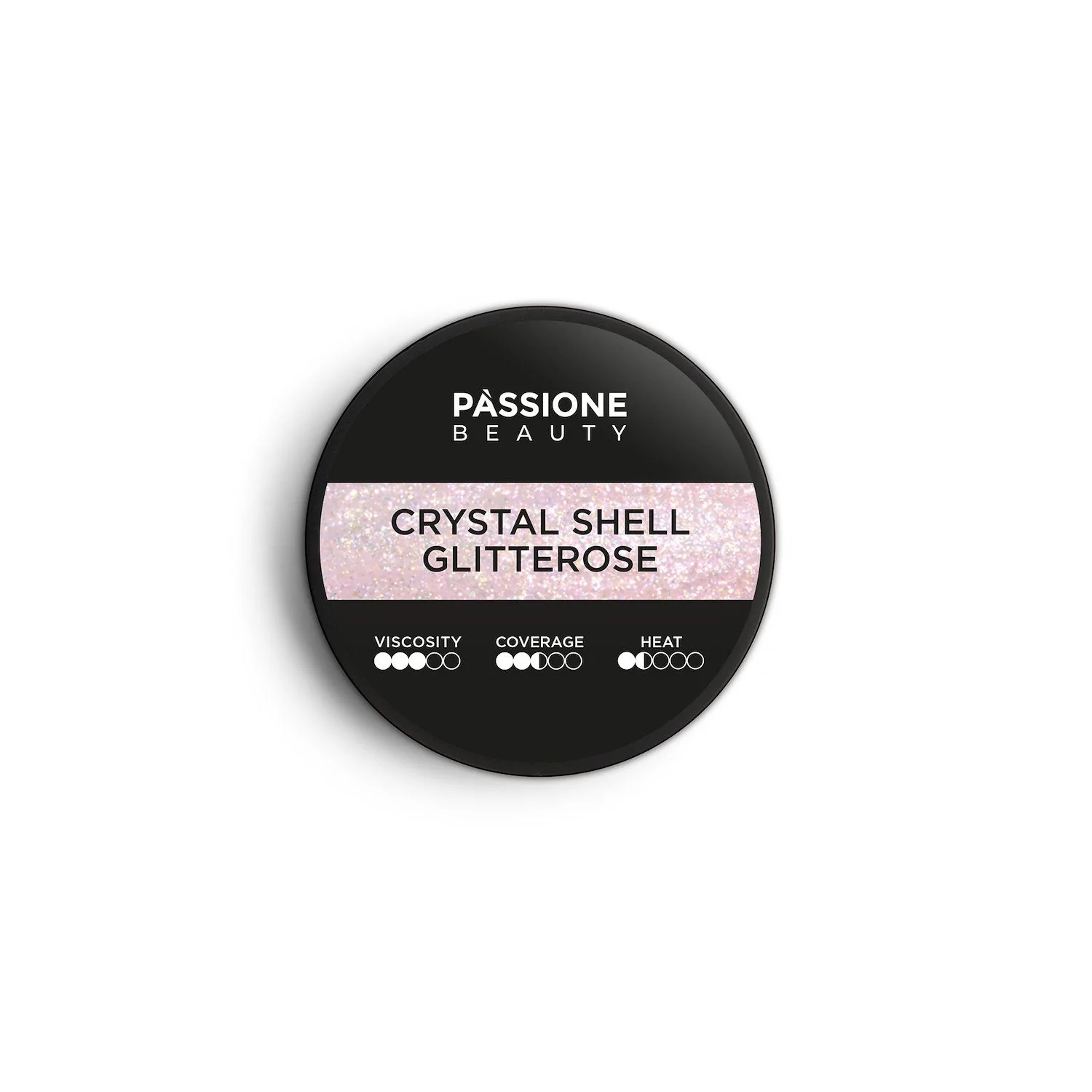 Crystal Shell Glitterose 15 ml - Builder Gel selbstnivellierend helles Rosa mit feinstem holografischem Micro-Glitzer - Detail 3