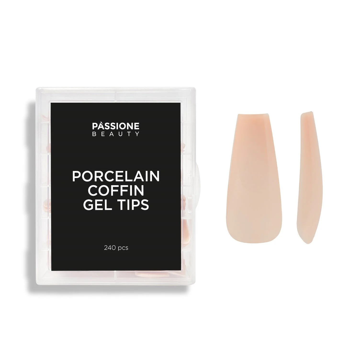 Gel Tip Ballerina-Form Porcelain 240 Stk. - Ballerina-Form Soak-off Gel-Tips nude