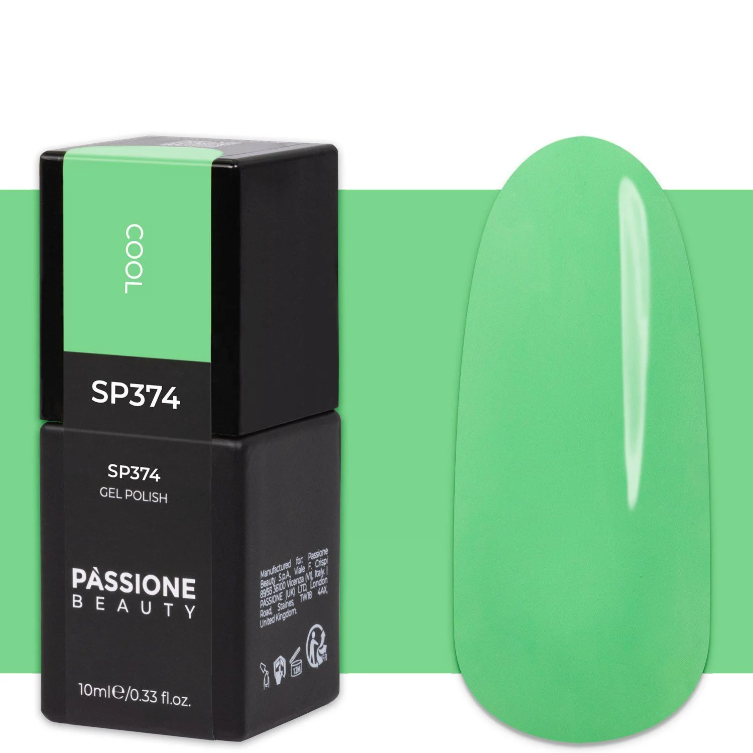 Gel Nail Polish GP374 Cool  - Bright Mint Green Gel Polish