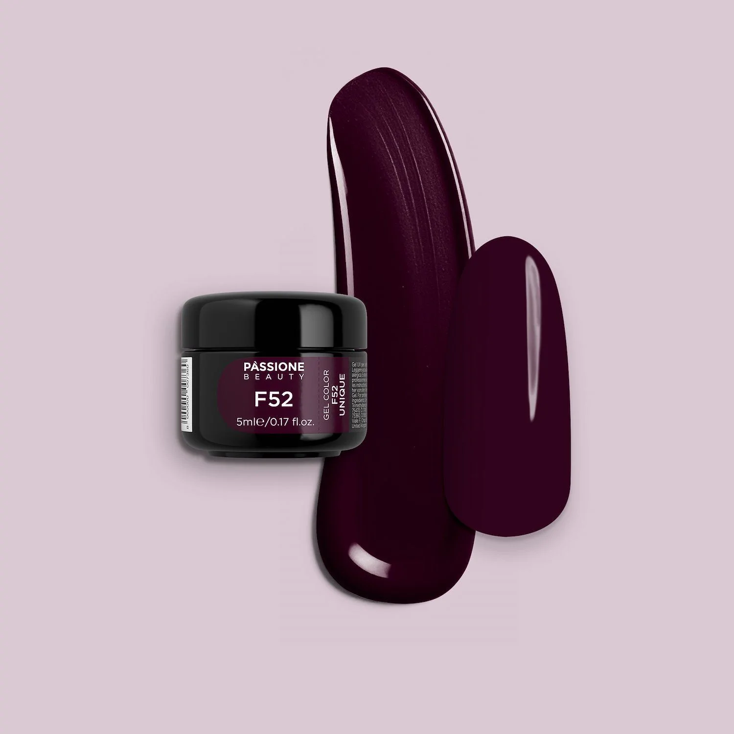 Gel colour F52 Unique - Burgundy Self-sealingUV Gel Colour